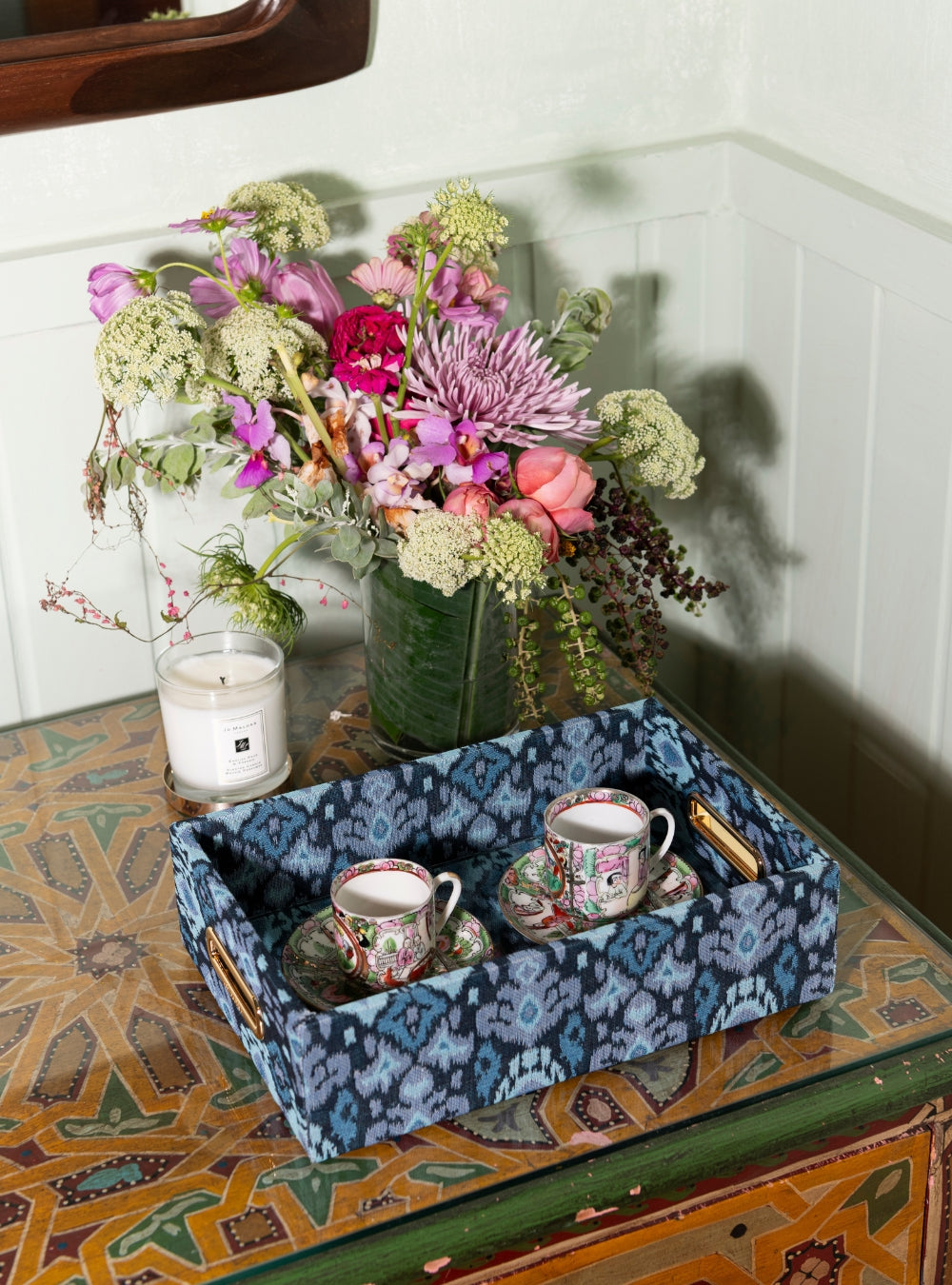 Bandeja Ikat Azul Jacquard