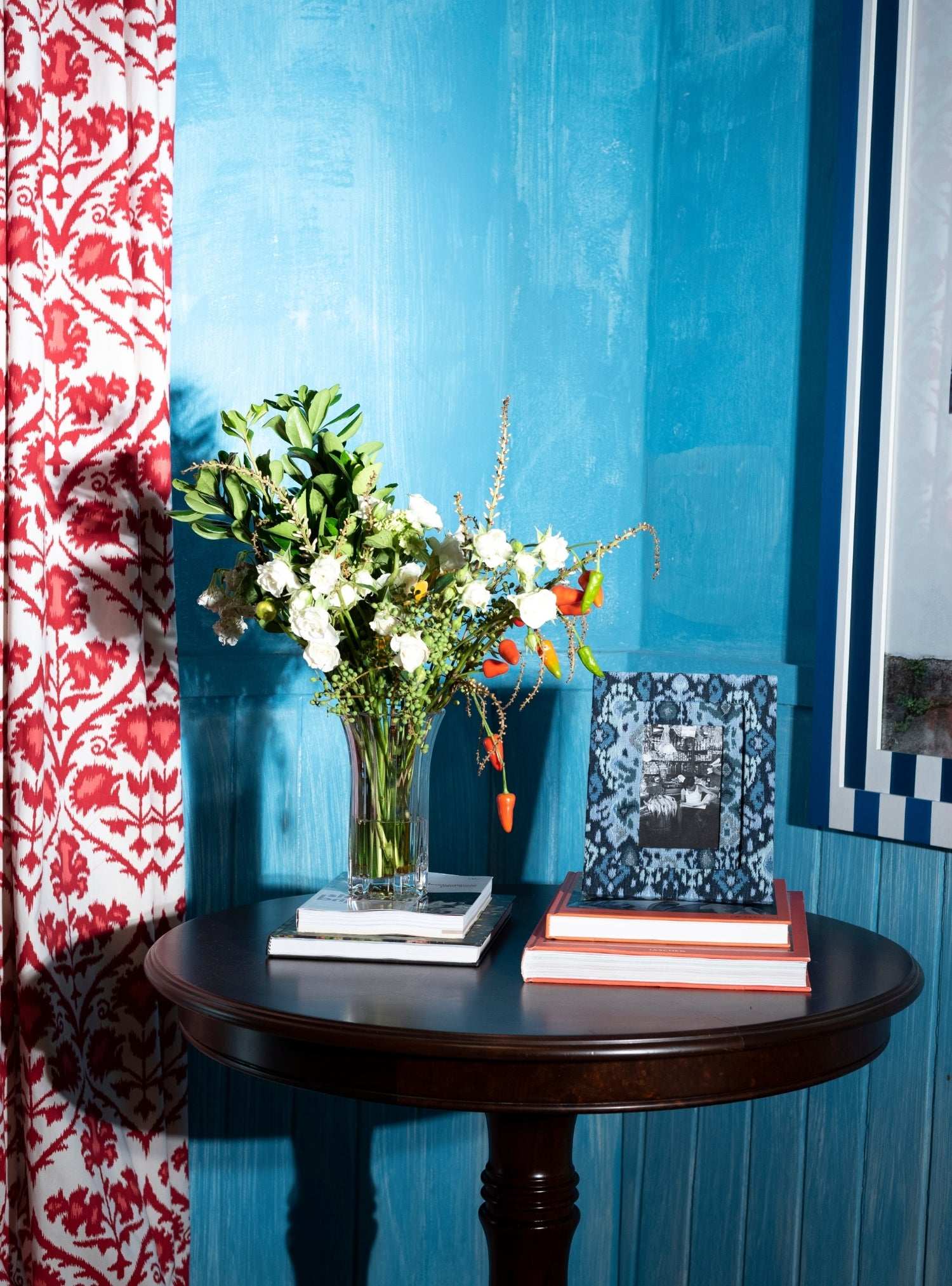 Porta-retrato Ikat Azul Jacquard