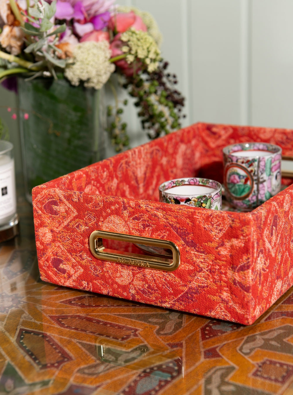 Bandeja Ikat Tropical Laranja Jacquard