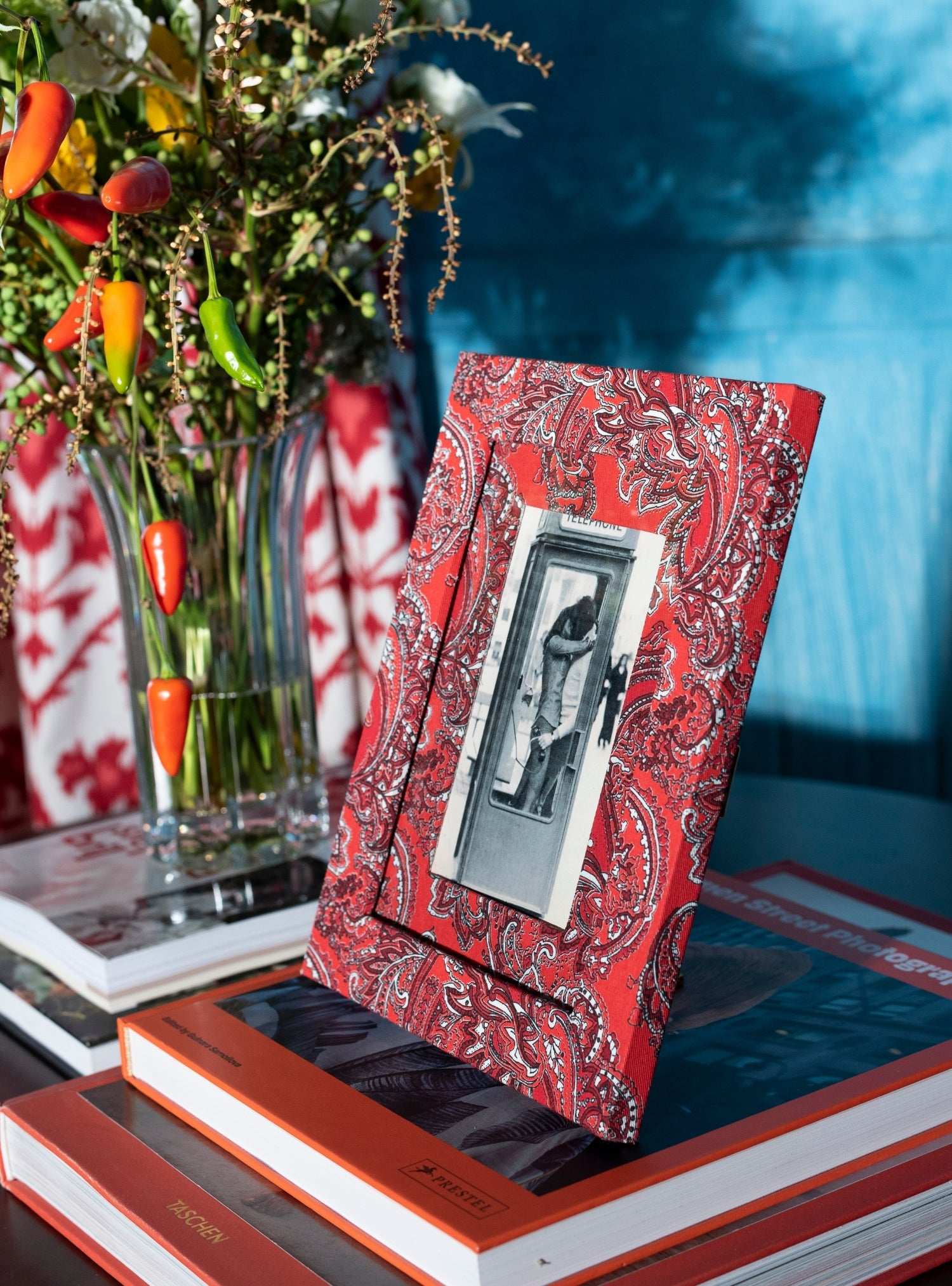 Porta-retrato Paisley Vermelho