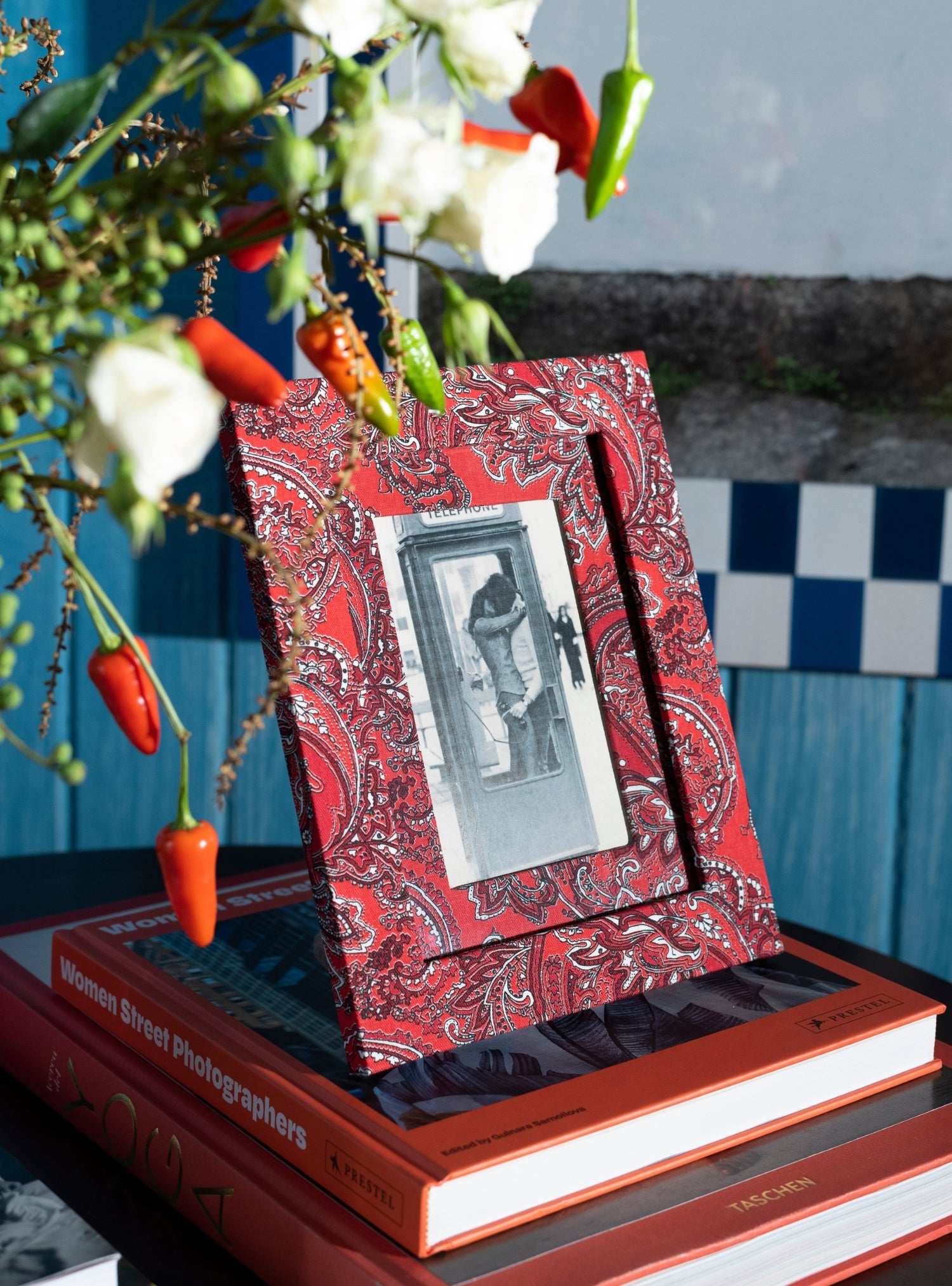 Porta-retrato Paisley Vermelho