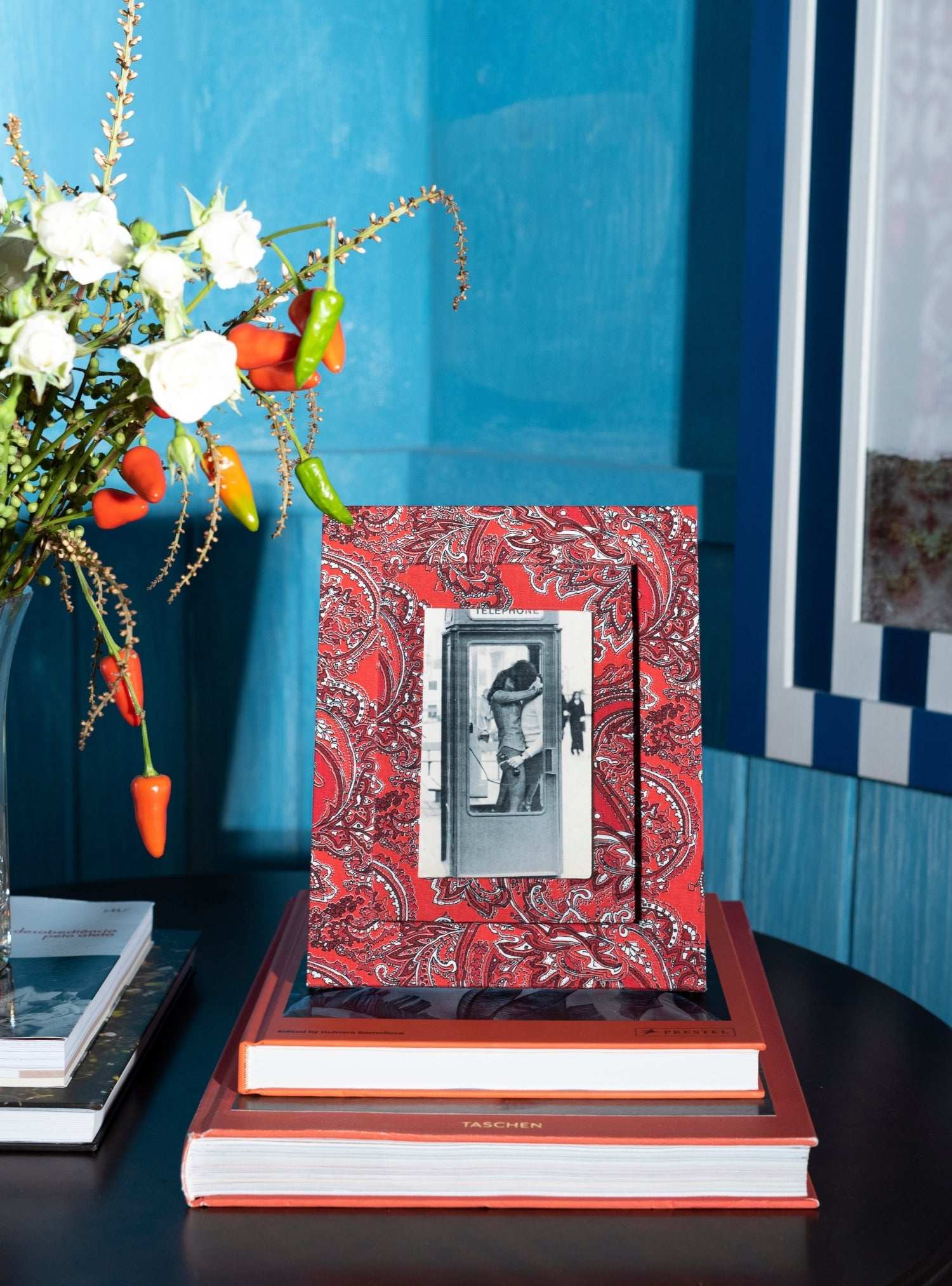 Porta-retrato Paisley Vermelho