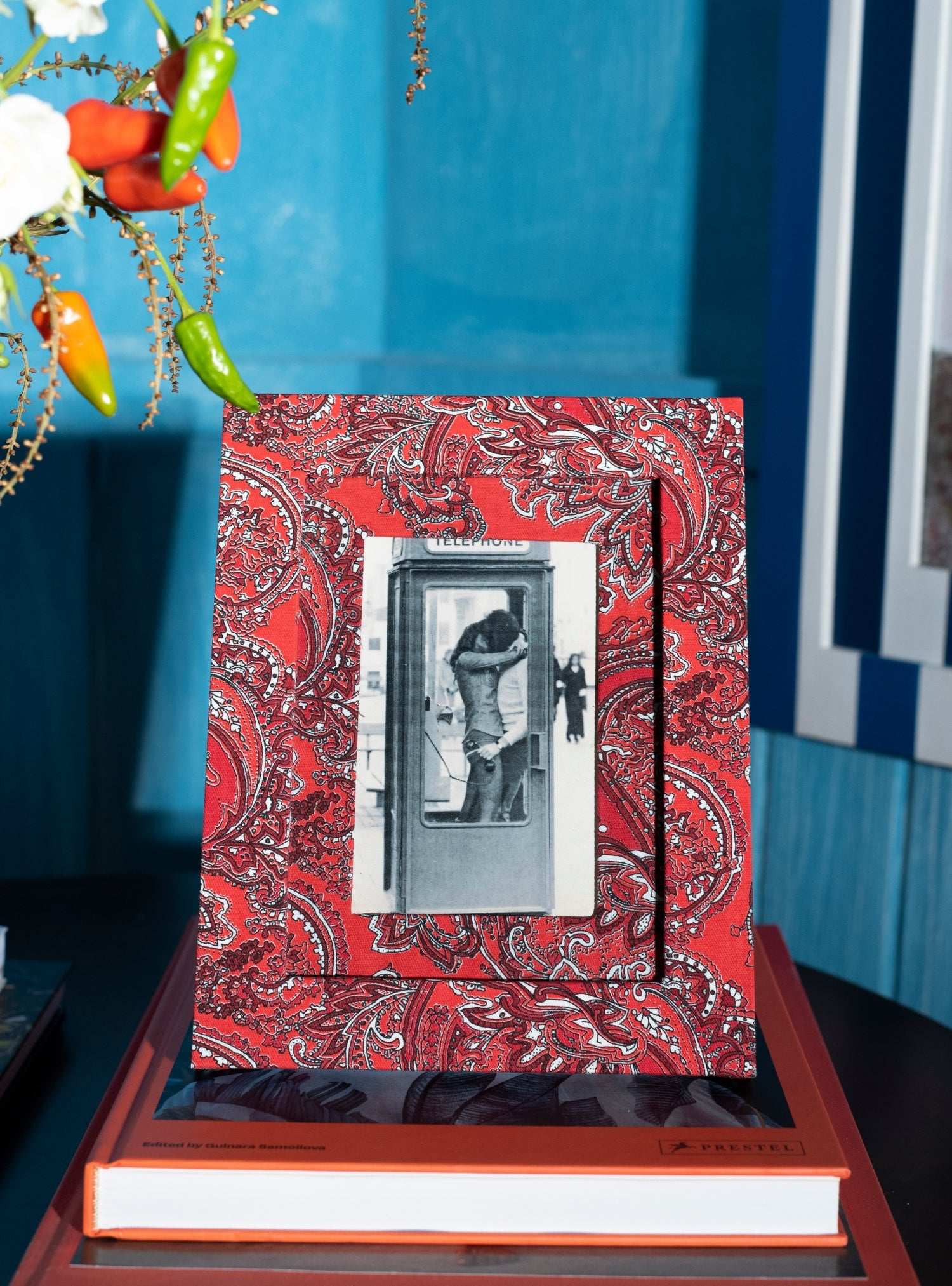 Porta-retrato Paisley Vermelho