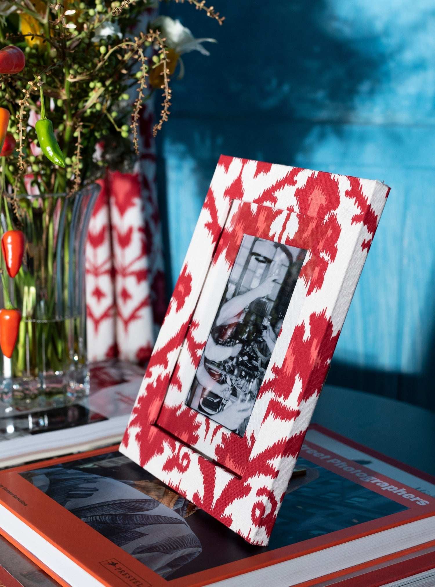 Porta-retrato Ikat Vermelho