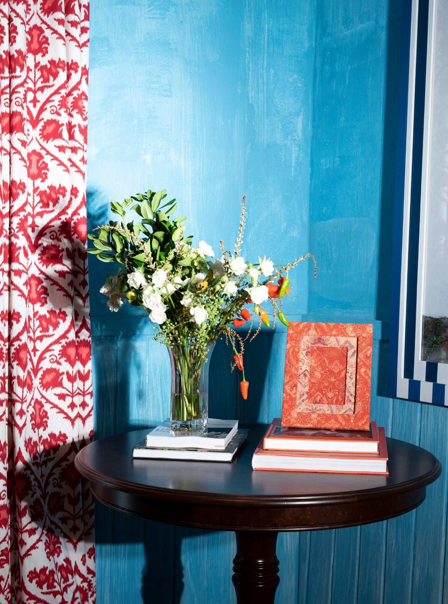 Porta-retrato Ikat Tropical Laranja Jacquard