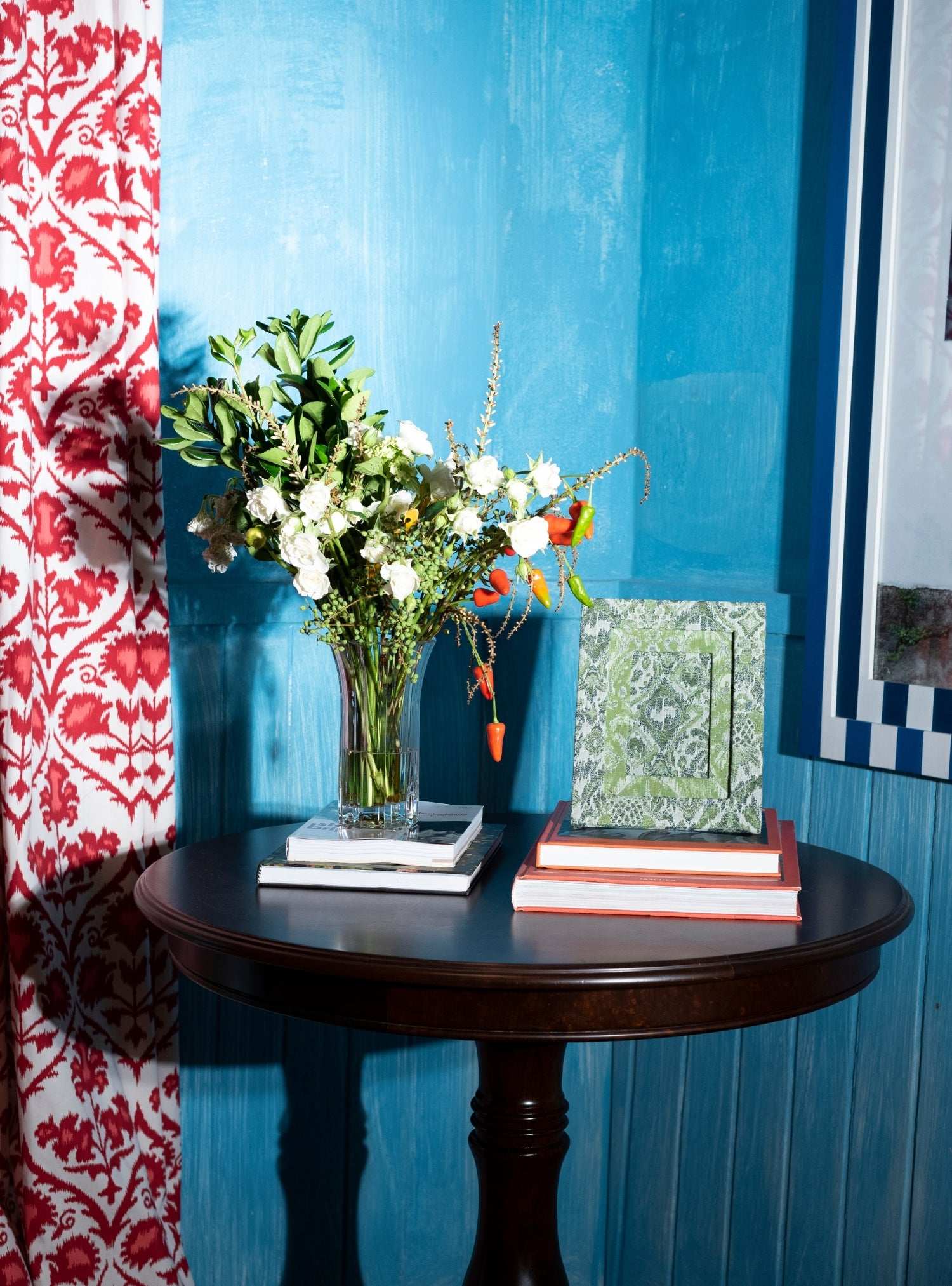 Porta-retrato Ikat Tropical Verde Jacquard
