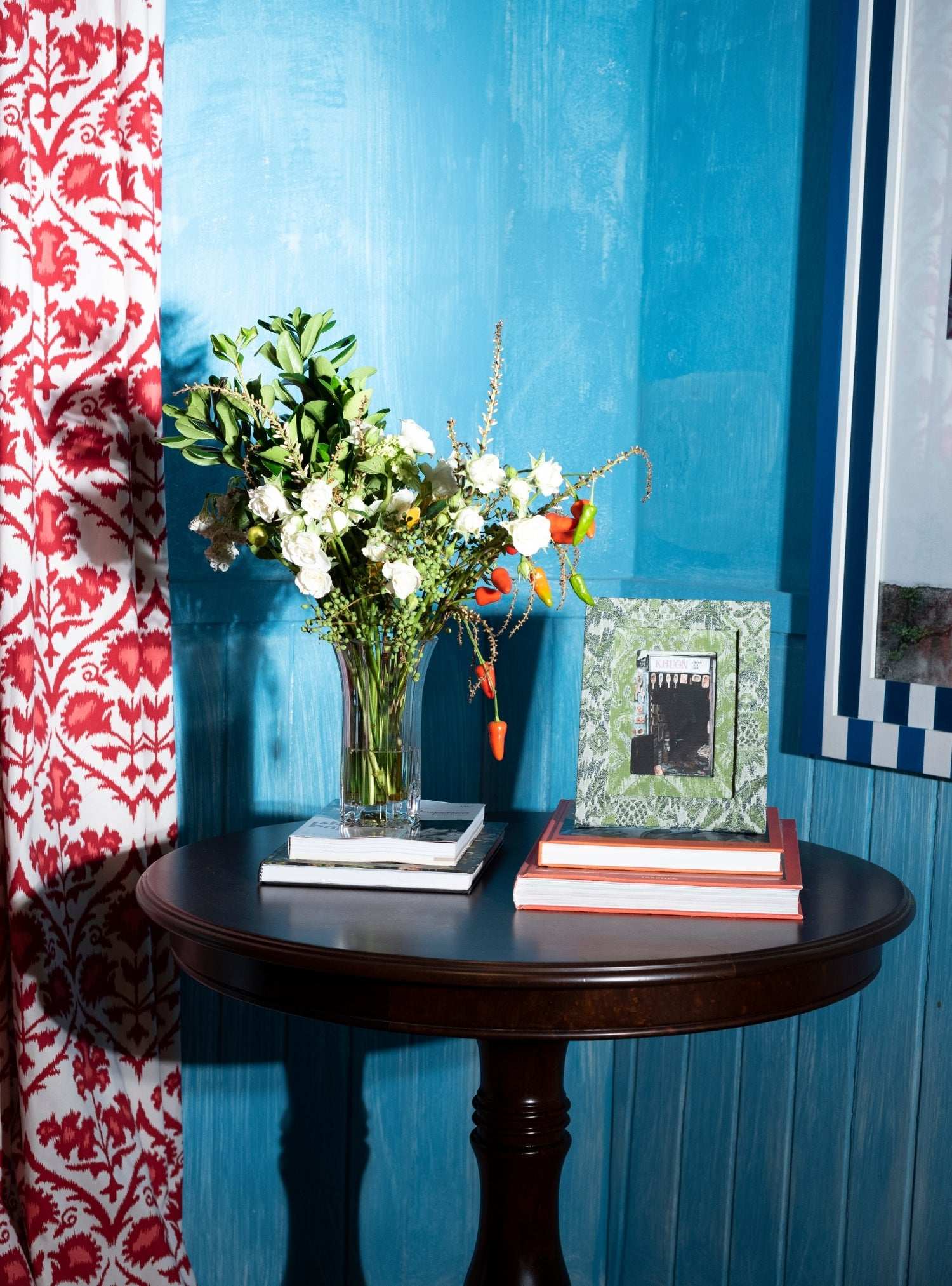 Porta-retrato Ikat Tropical Verde Jacquard