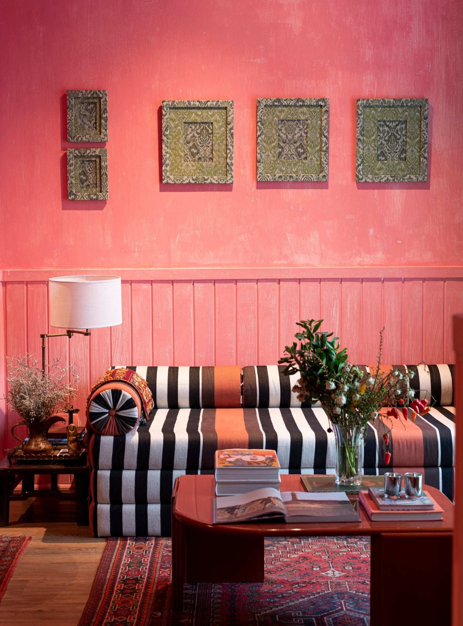 Moldura Ikat Tropical Verde Jacquard