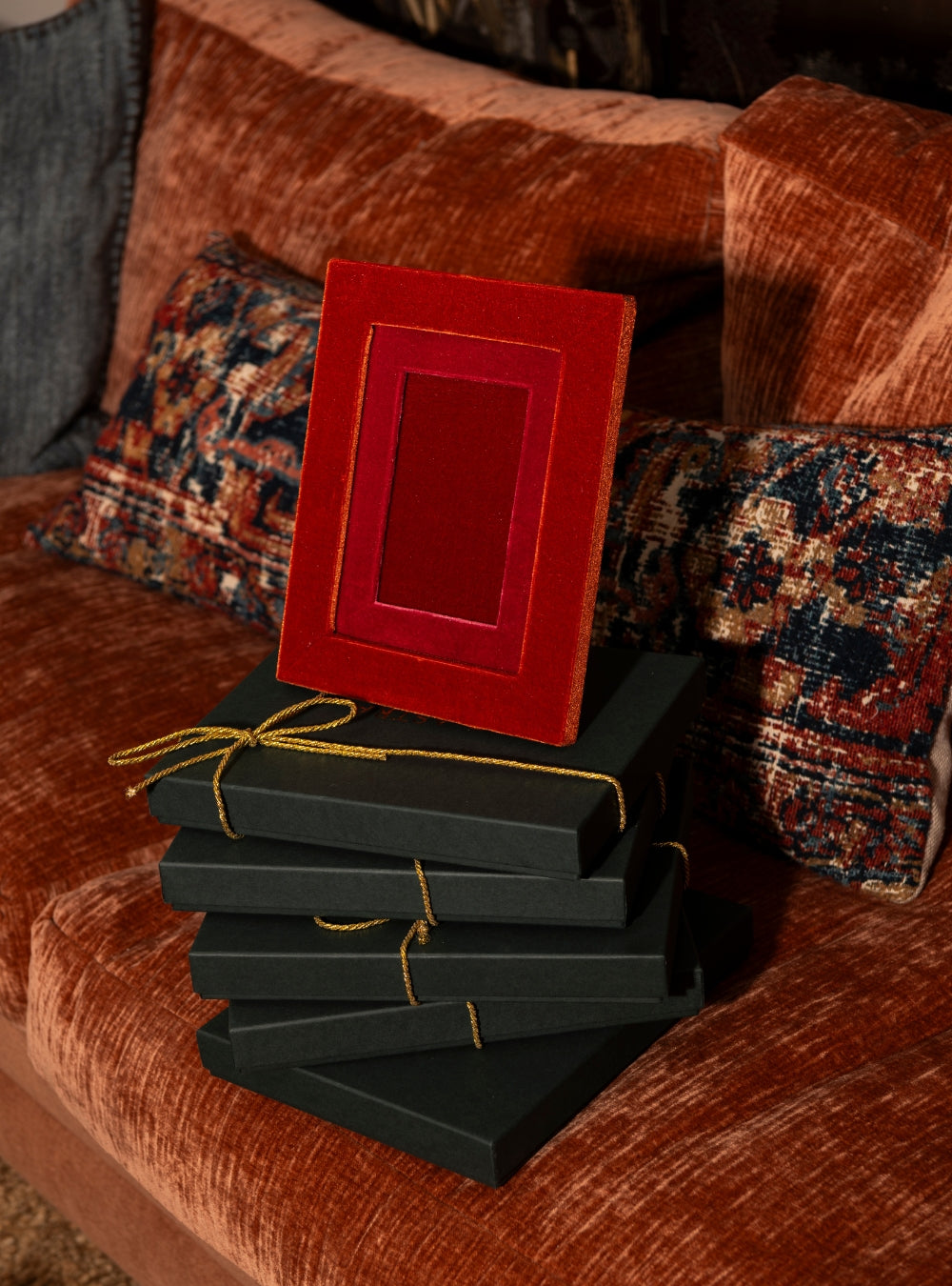 Porta-retrato Veludo Terracota