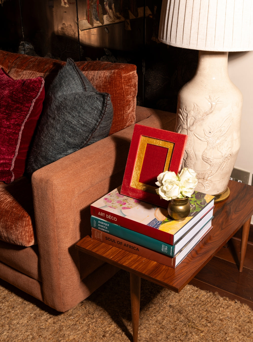 Porta-retrato Veludo Terracota