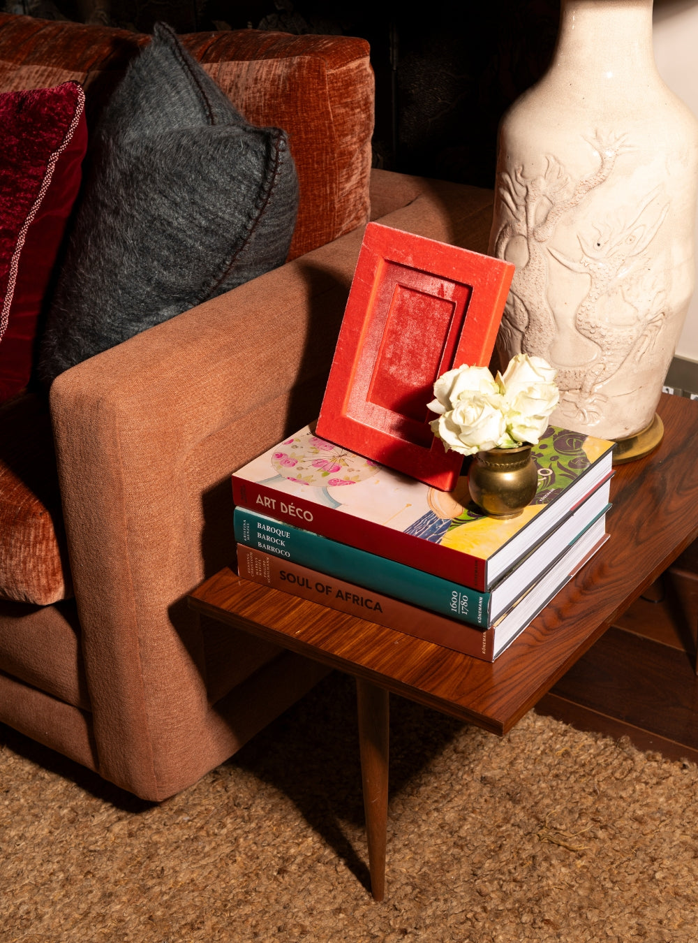 Porta-retrato Veludo Coral