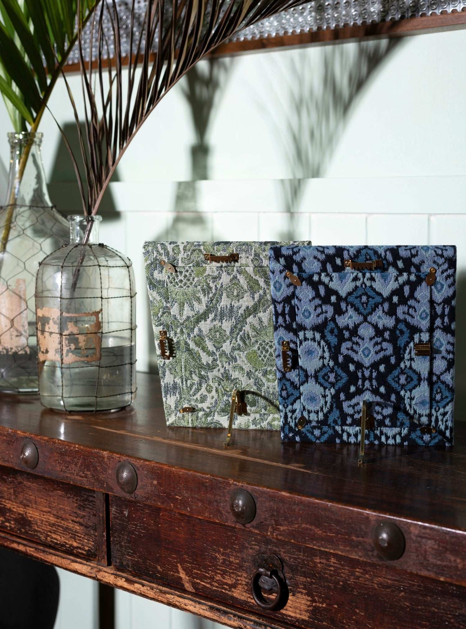 Porta-retrato Ikat Azul Jacquard