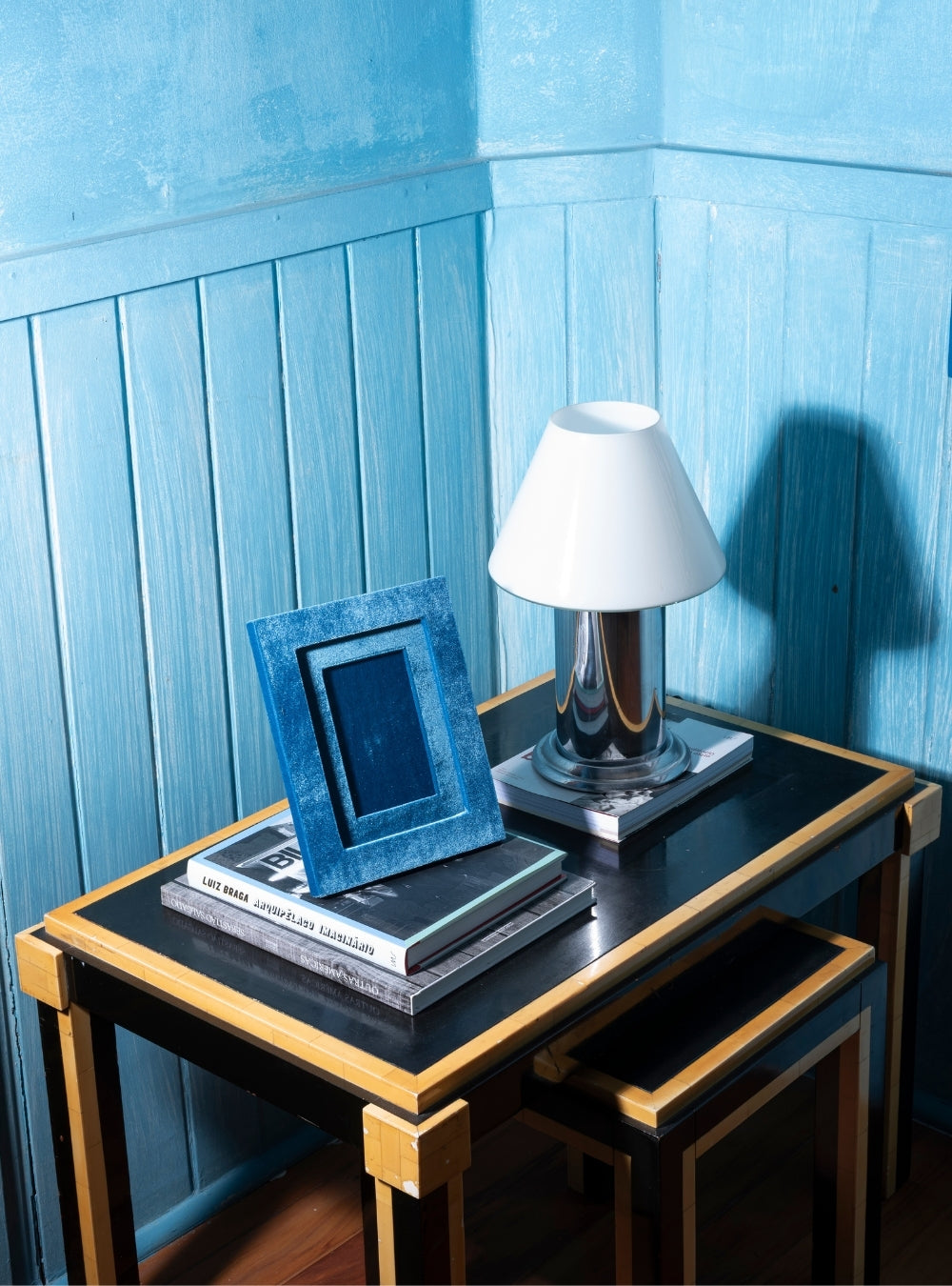 Porta-retrato Veludo Azul Mediterrâneo