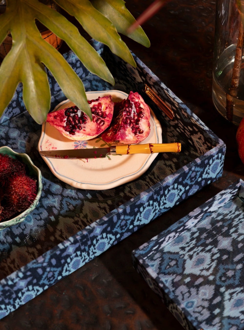 Bandeja Ikat Azul Jacquard