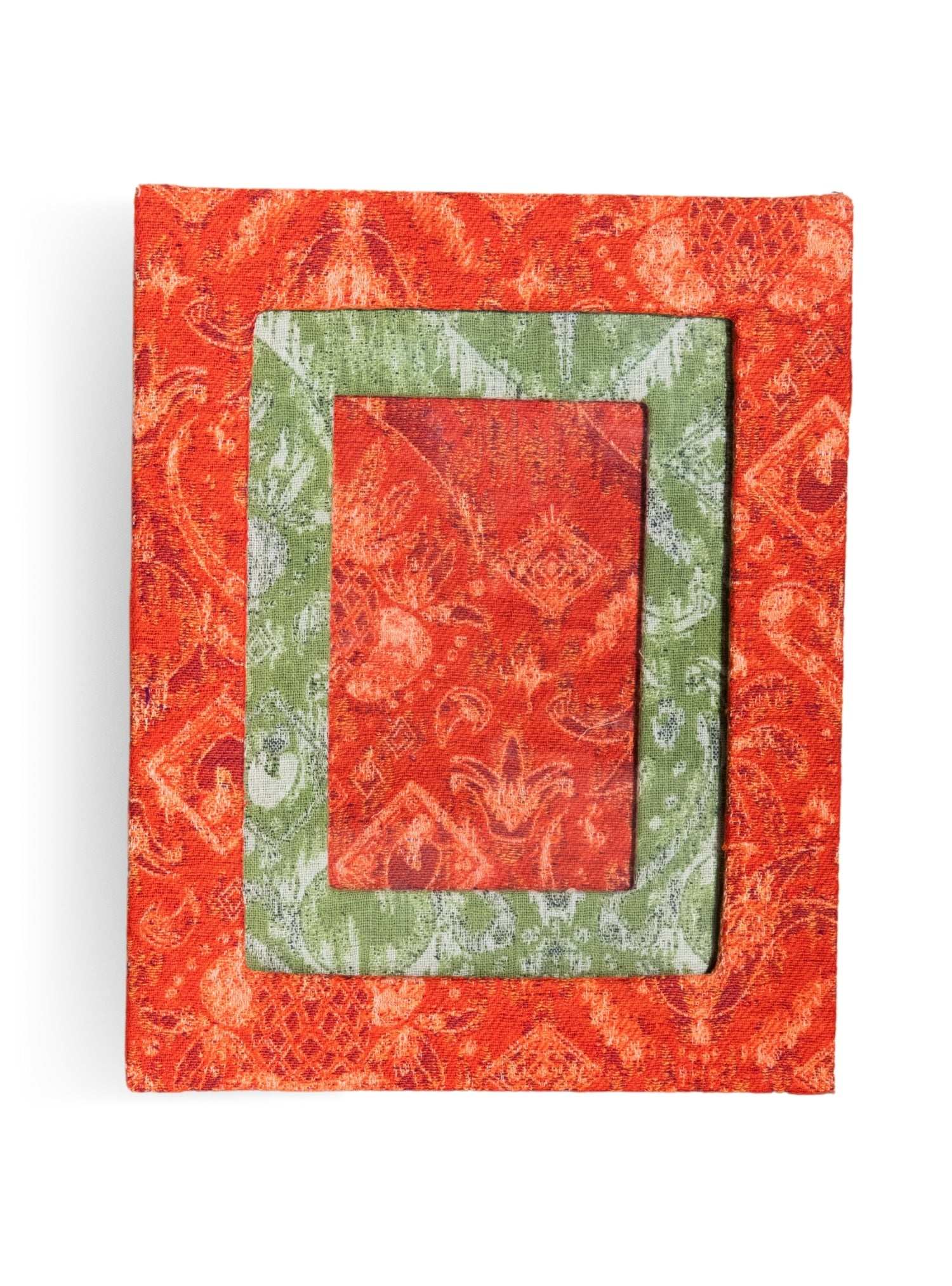 Porta-retrato Ikat Tropical Laranja Jacquard
