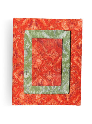 Porta-retrato Ikat Tropical Laranja Jacquard