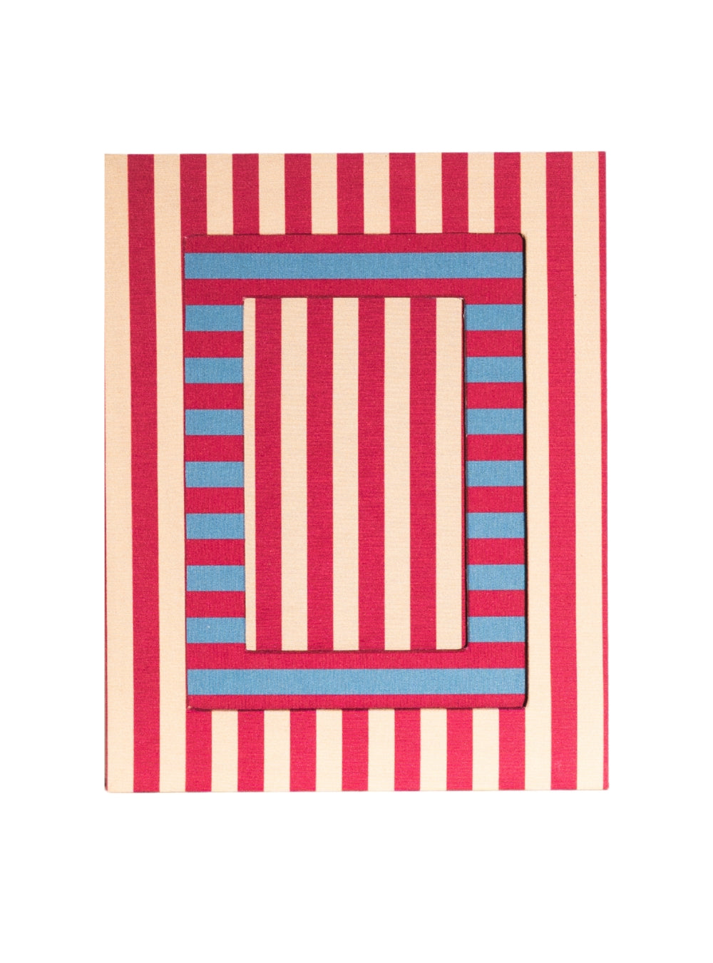 Porta-retrato Listrado Palha & Vinho