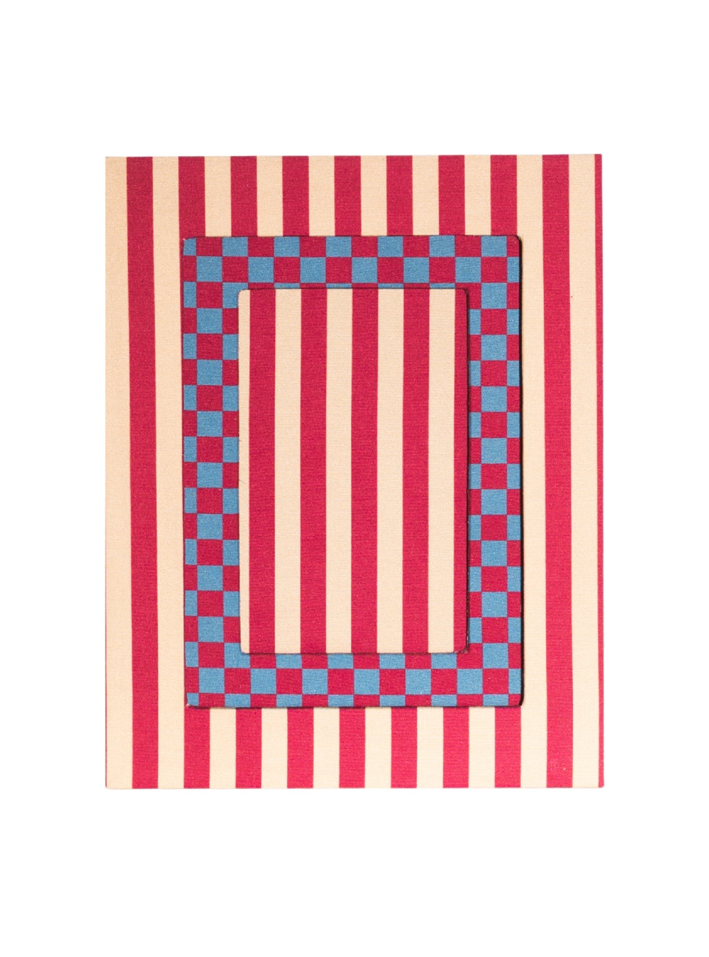 Porta-retrato Listrado Palha & Vinho