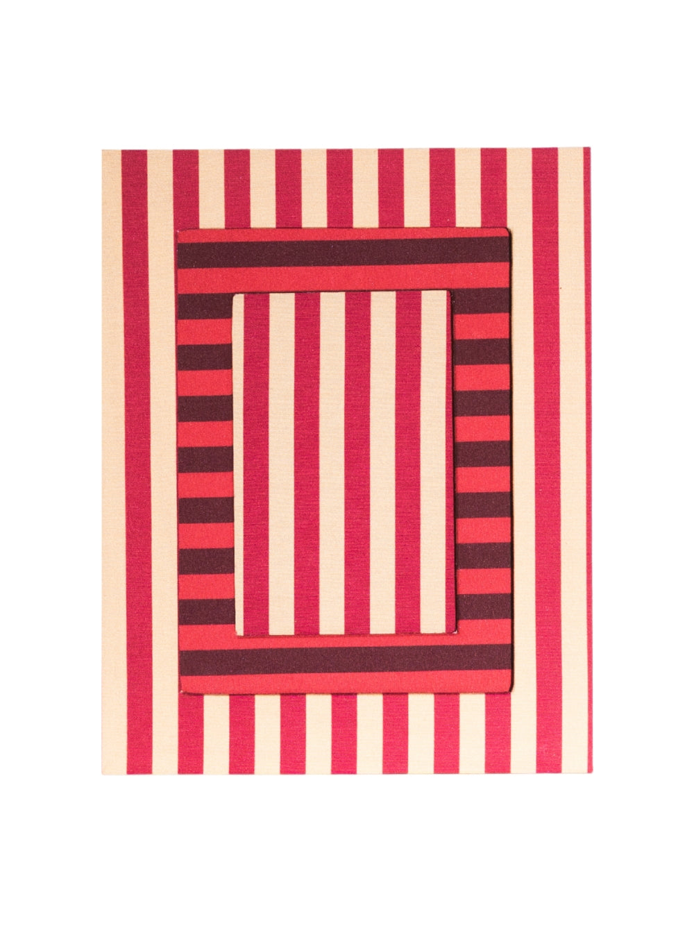 Porta-retrato Listrado Palha & Vinho