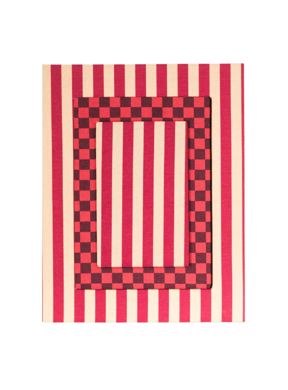 Porta-retrato Listrado Palha & Vinho