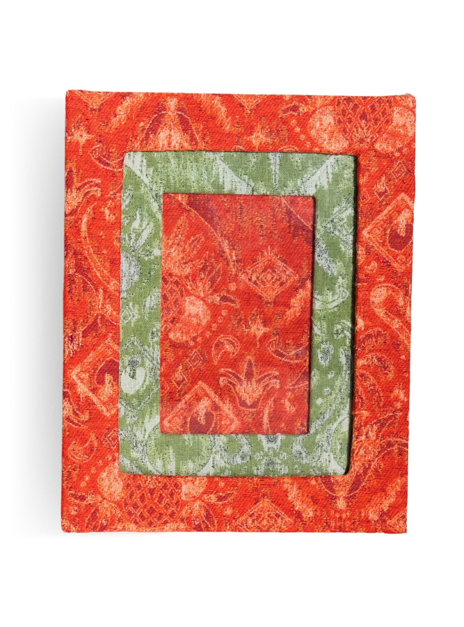 Porta-retrato Ikat Tropical Laranja Jacquard