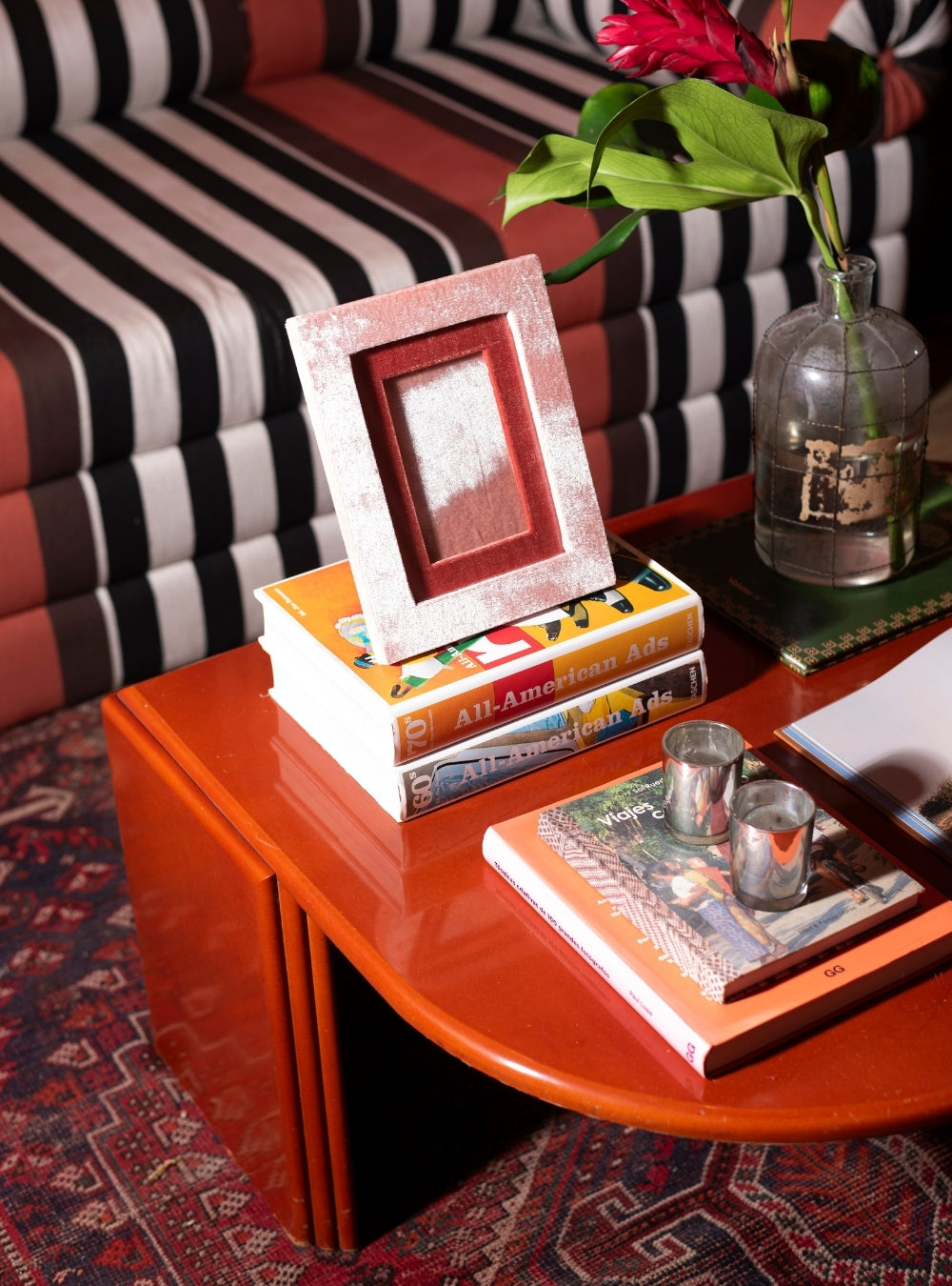 Porta-retrato Veludo Rosa-chá