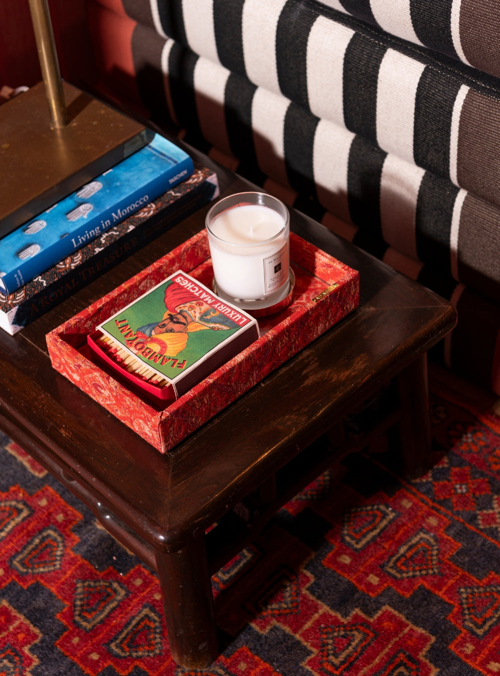 Bandeja Ikat Tropical Laranja Jacquard