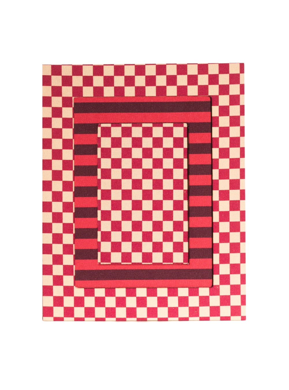 Porta-retrato Xadrez Palha & Vinho