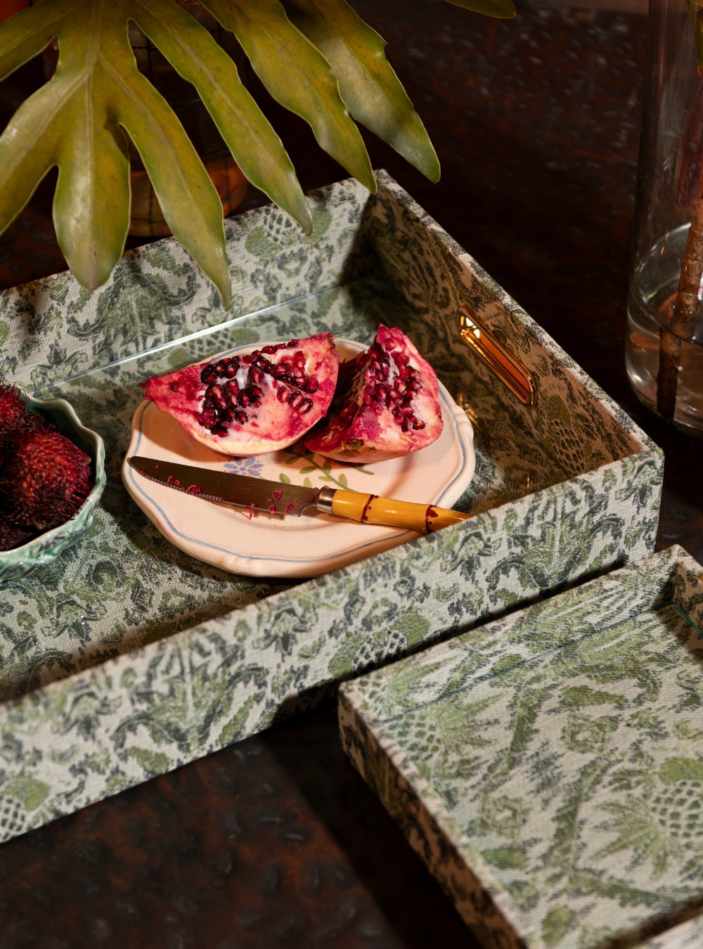 Bandeja Ikat Tropical Verde Jacquard