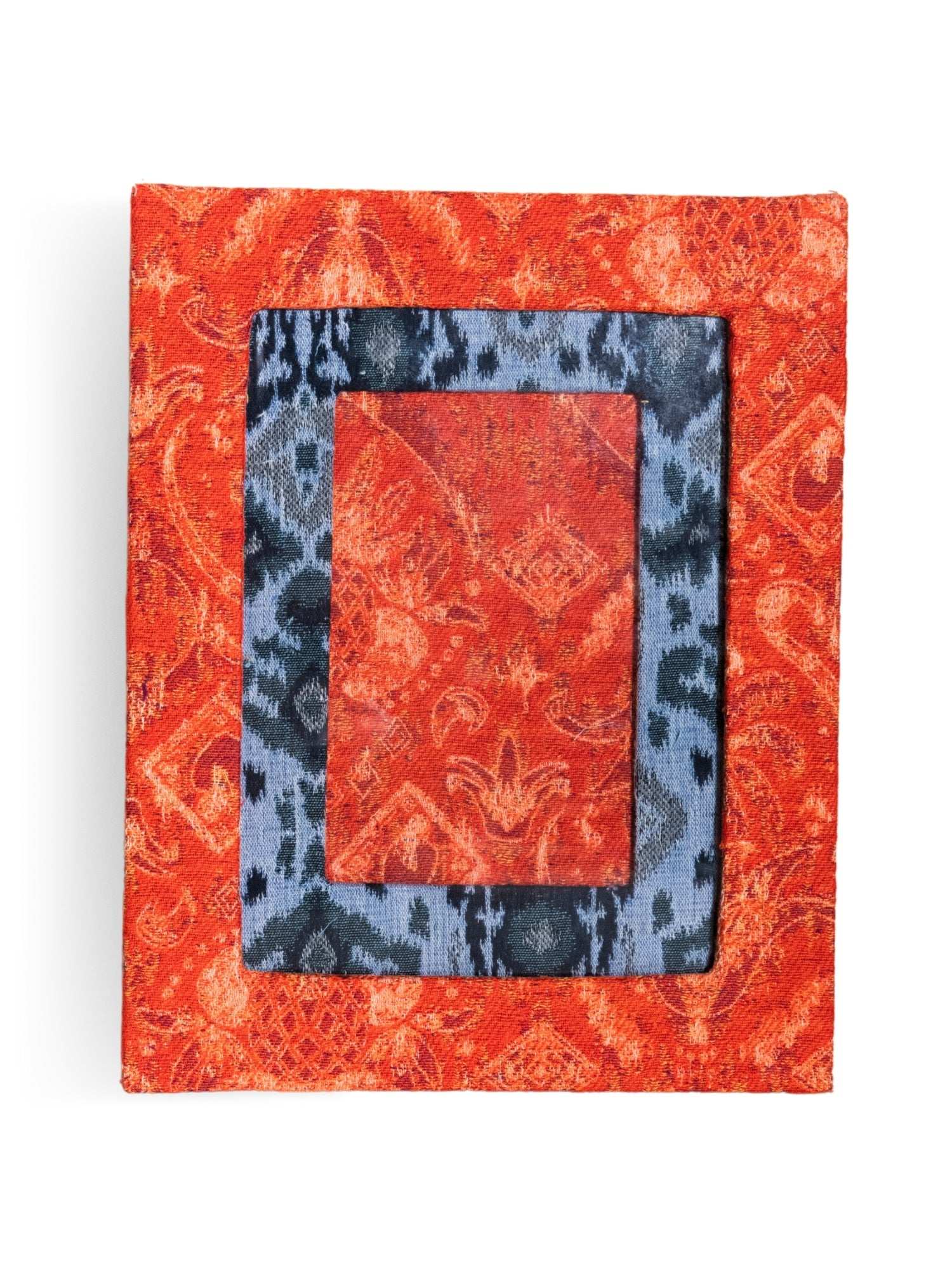 Porta-retrato Ikat Tropical Laranja Jacquard