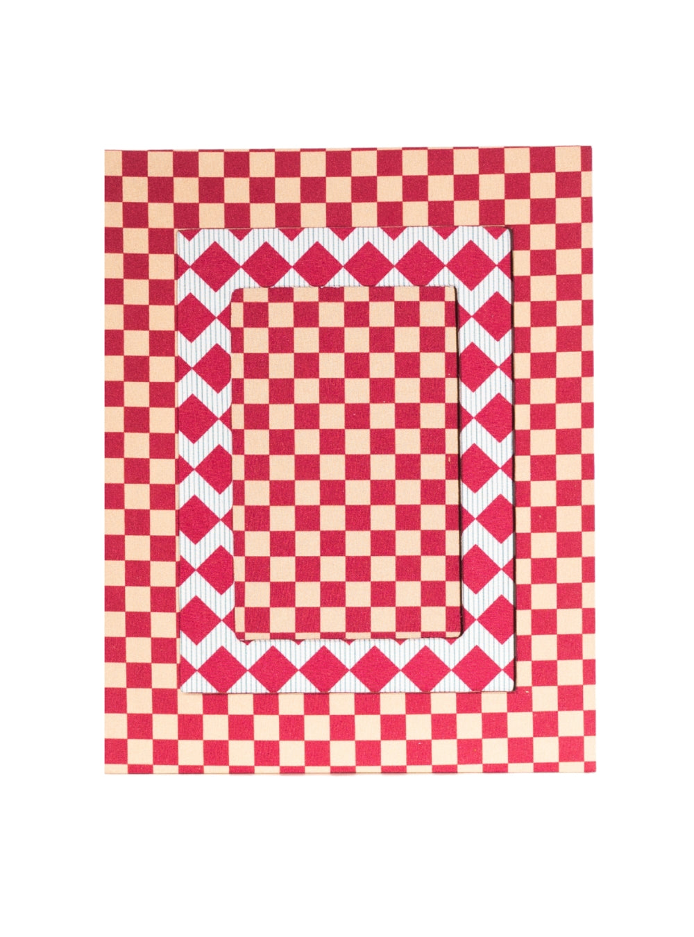 Porta-retrato Xadrez Palha & Vinho