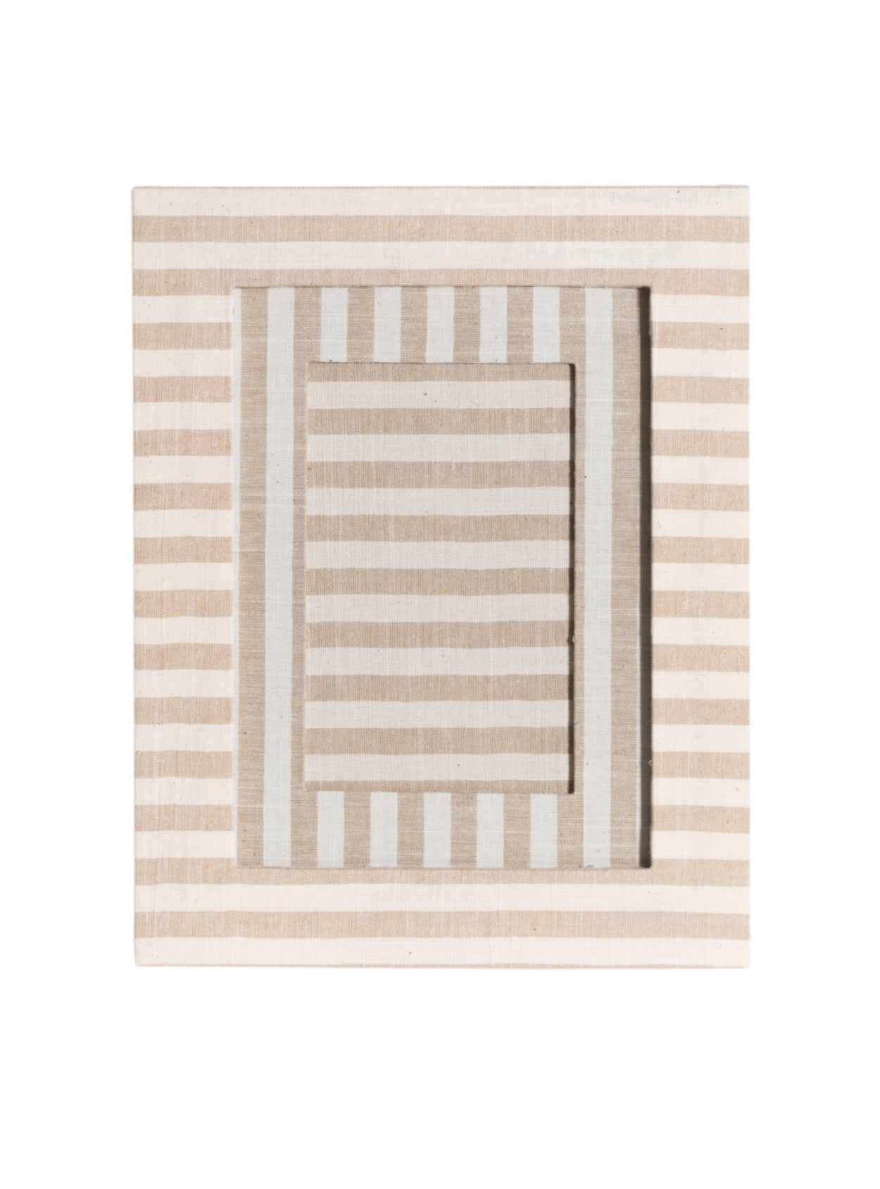 Beige Striped Picture Frame