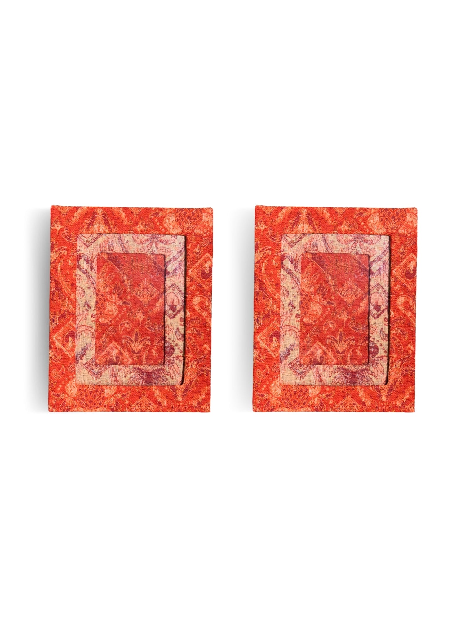 Composição Ikat Laranja Jacquard