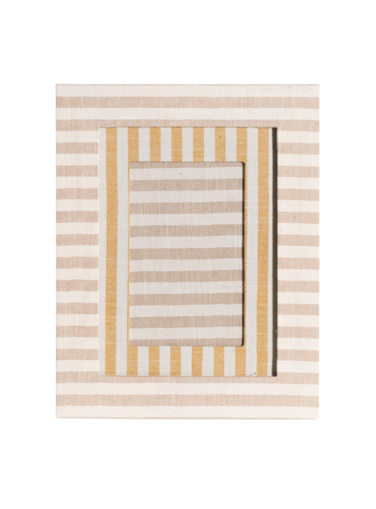 Beige Striped Picture Frame