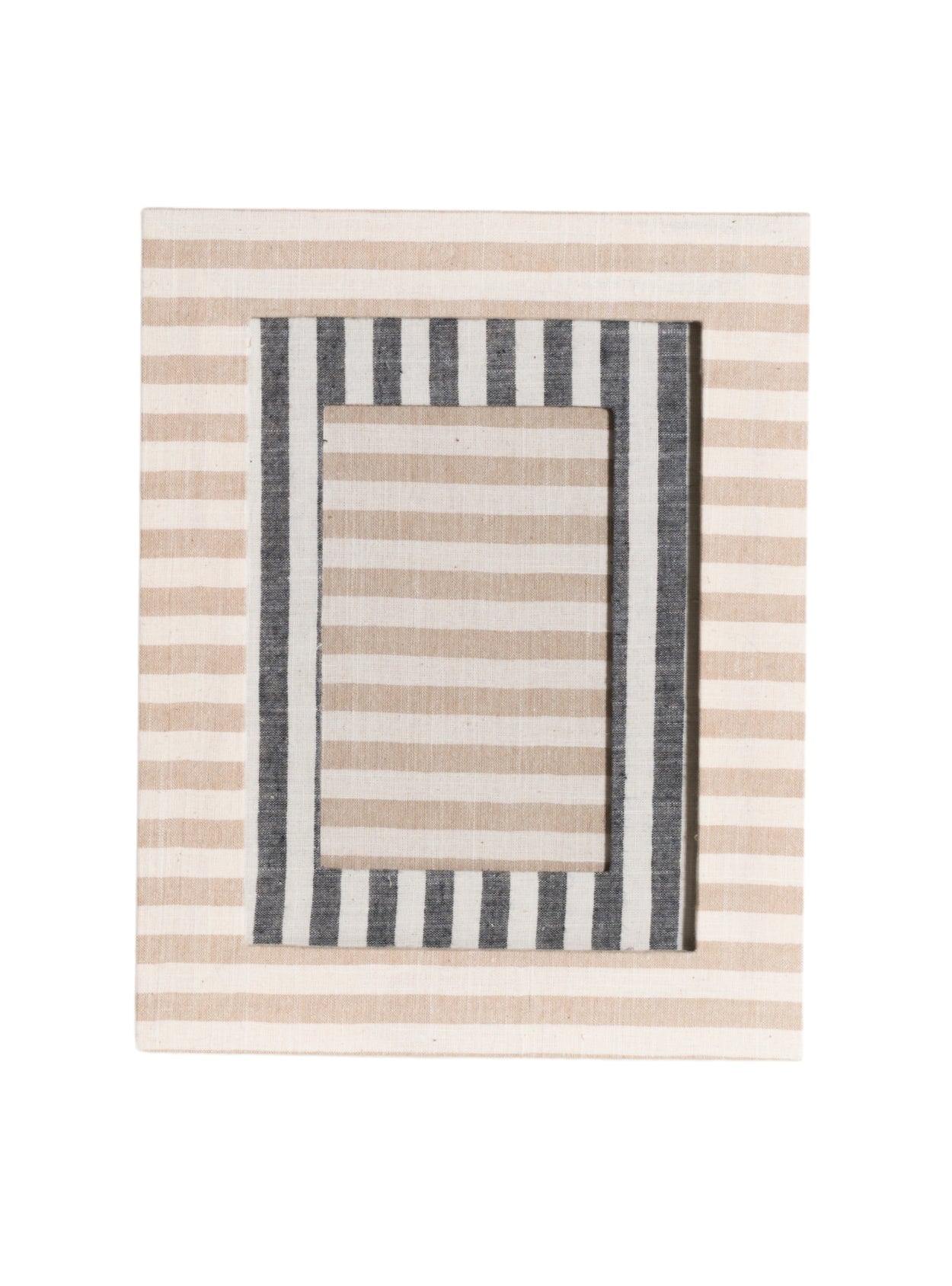 Beige Striped Picture Frame