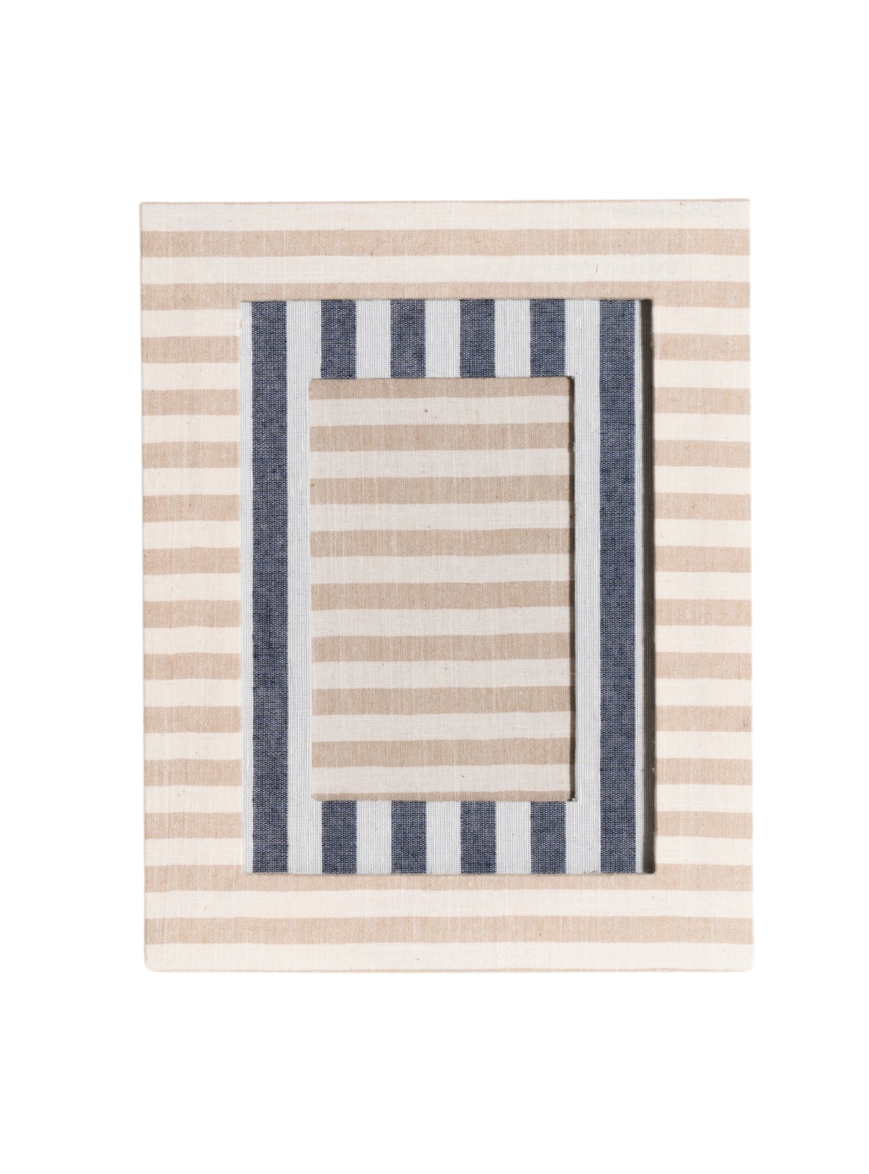 Beige Striped Picture Frame