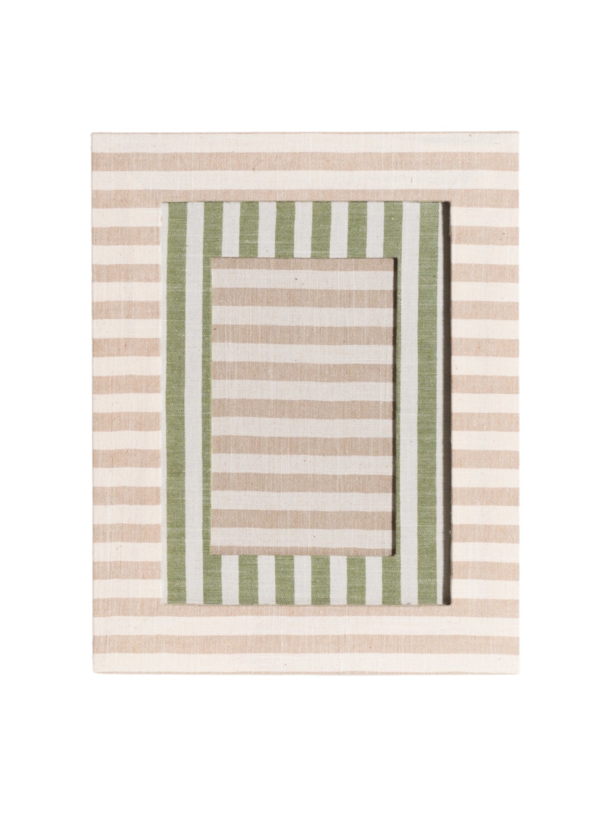 Beige Striped Picture Frame