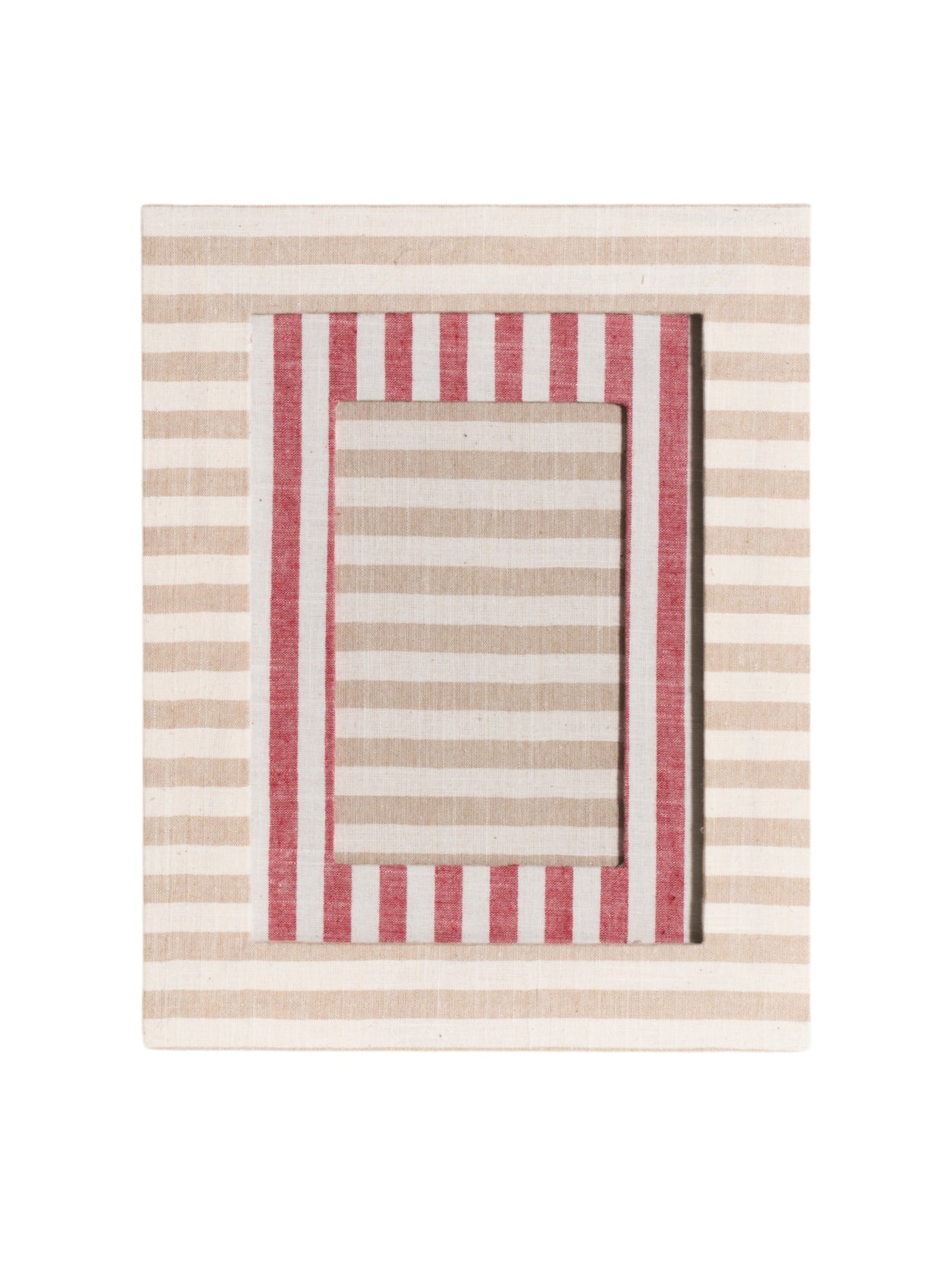 Beige Striped Picture Frame