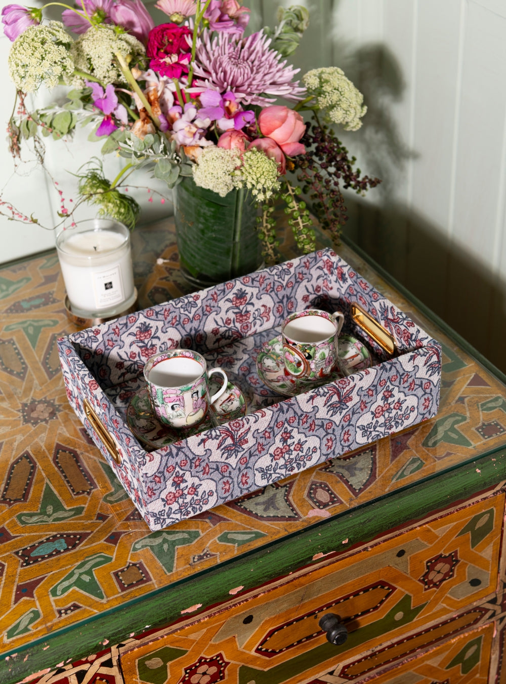 Bandeja Damassé Lilás