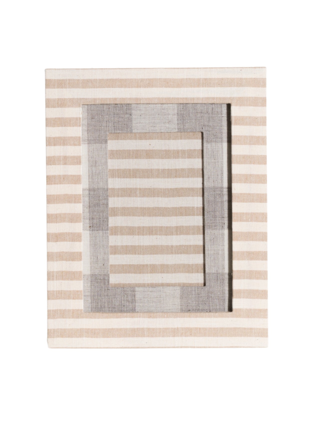 Beige Striped Picture Frame