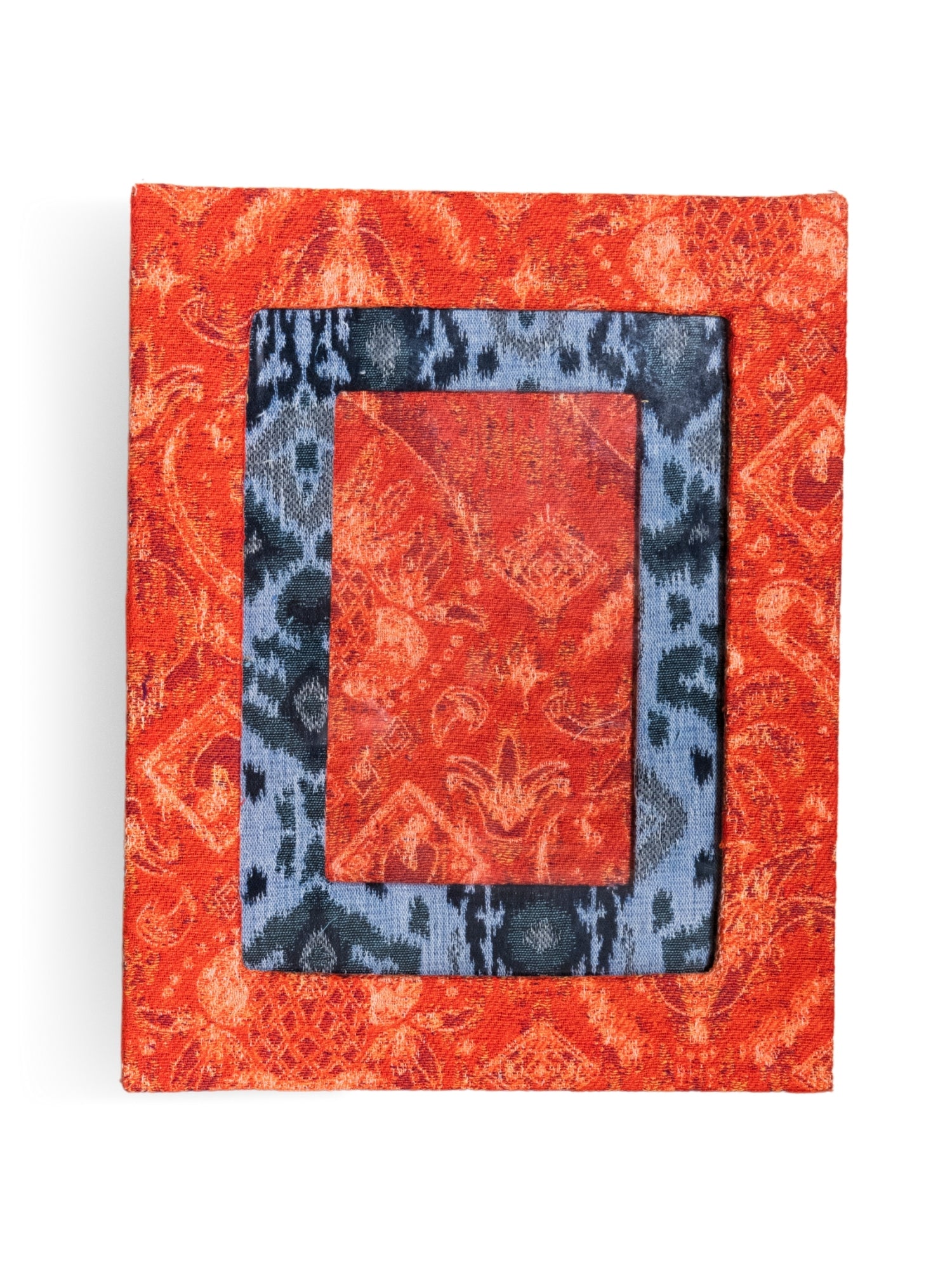 Porta-retrato Ikat Tropical Laranja Jacquard