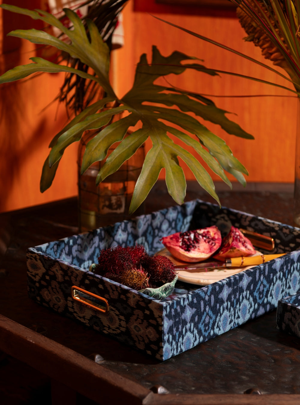 Bandeja Ikat Azul Jacquard