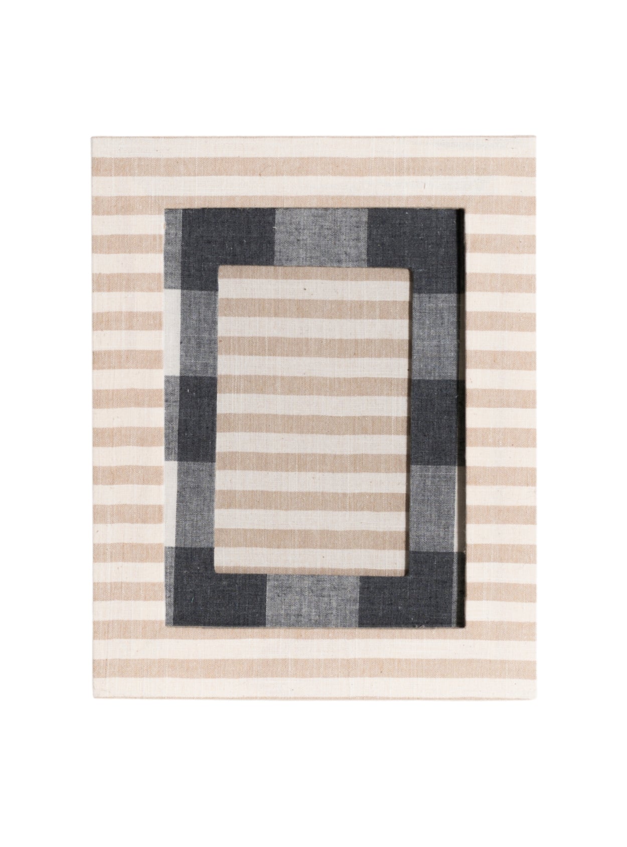 Beige Striped Picture Frame