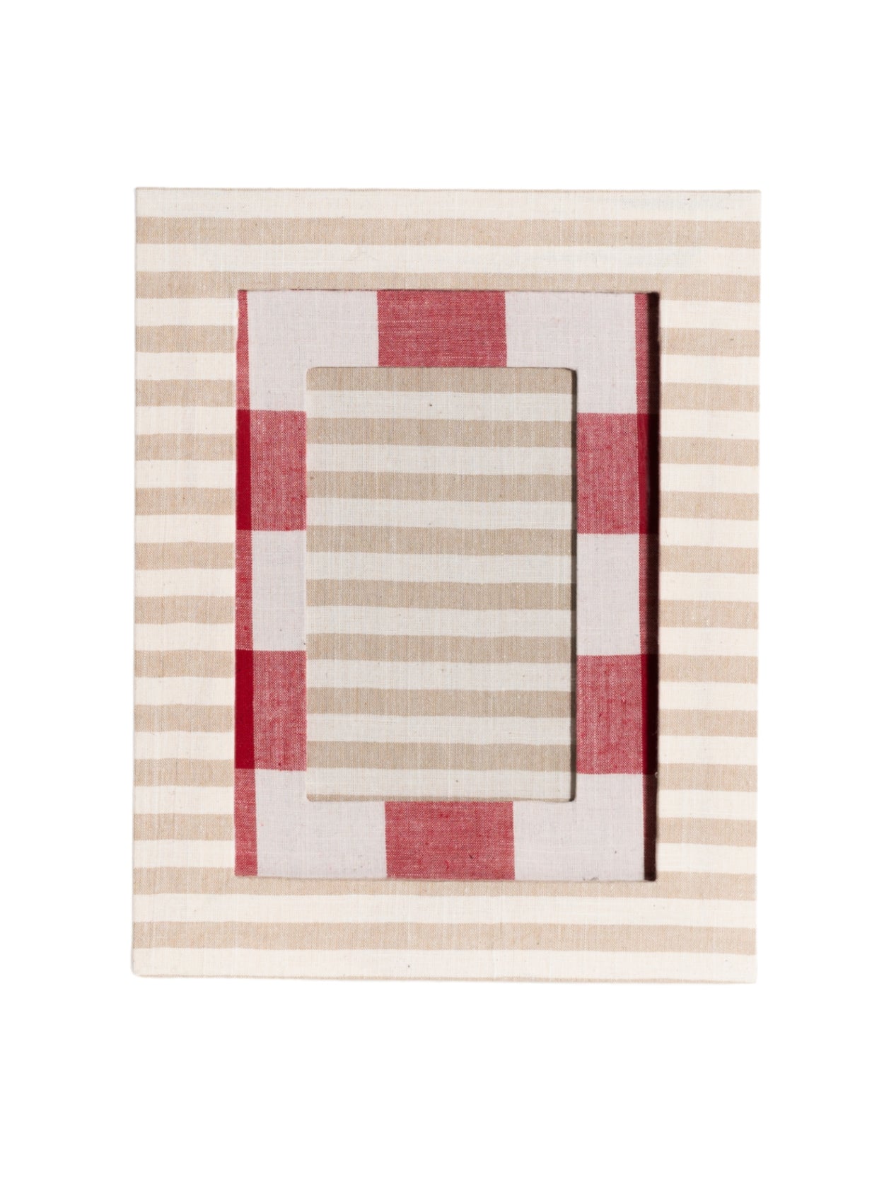 Beige Striped Picture Frame