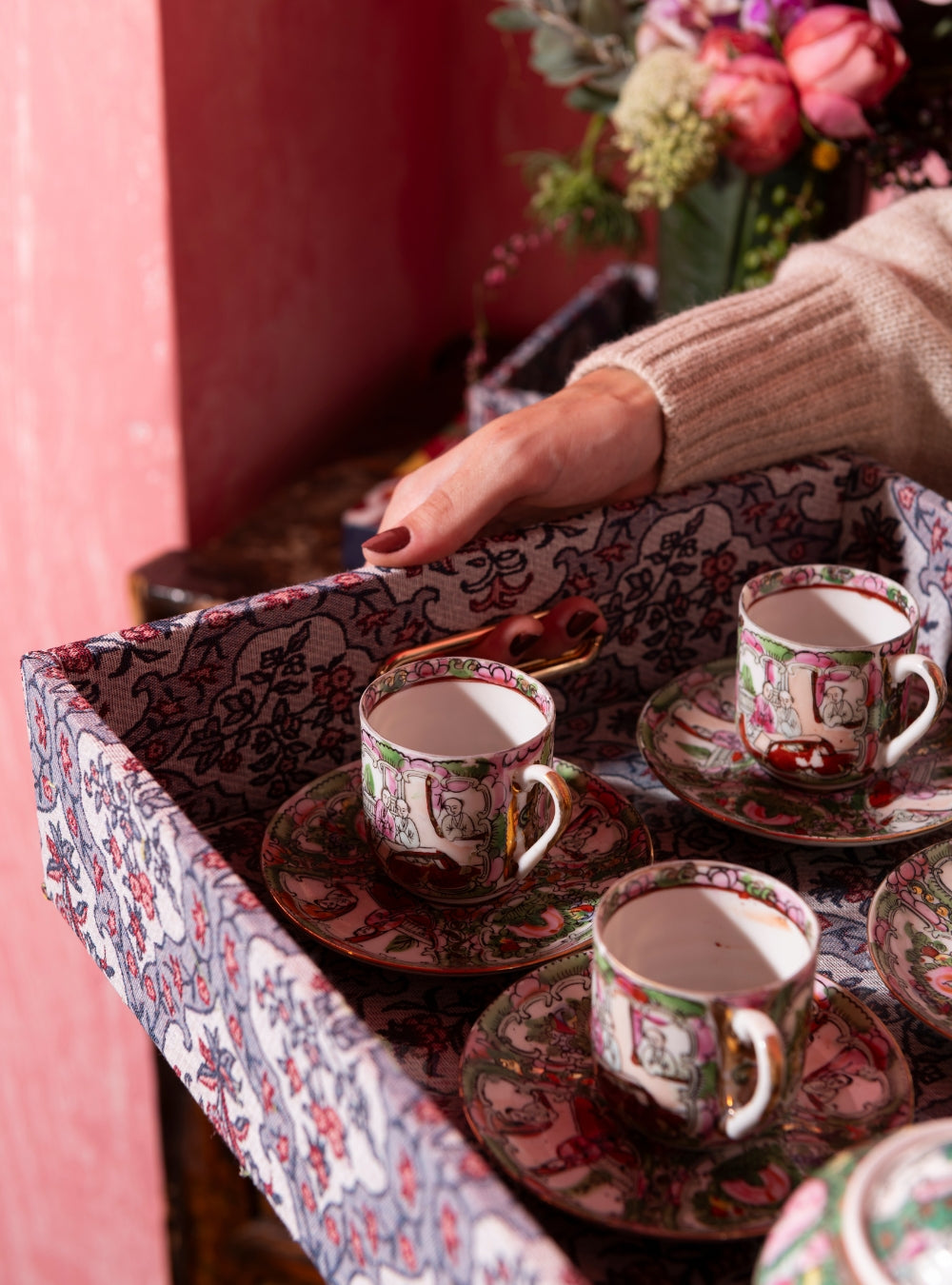 Bandeja Damassé Lilás