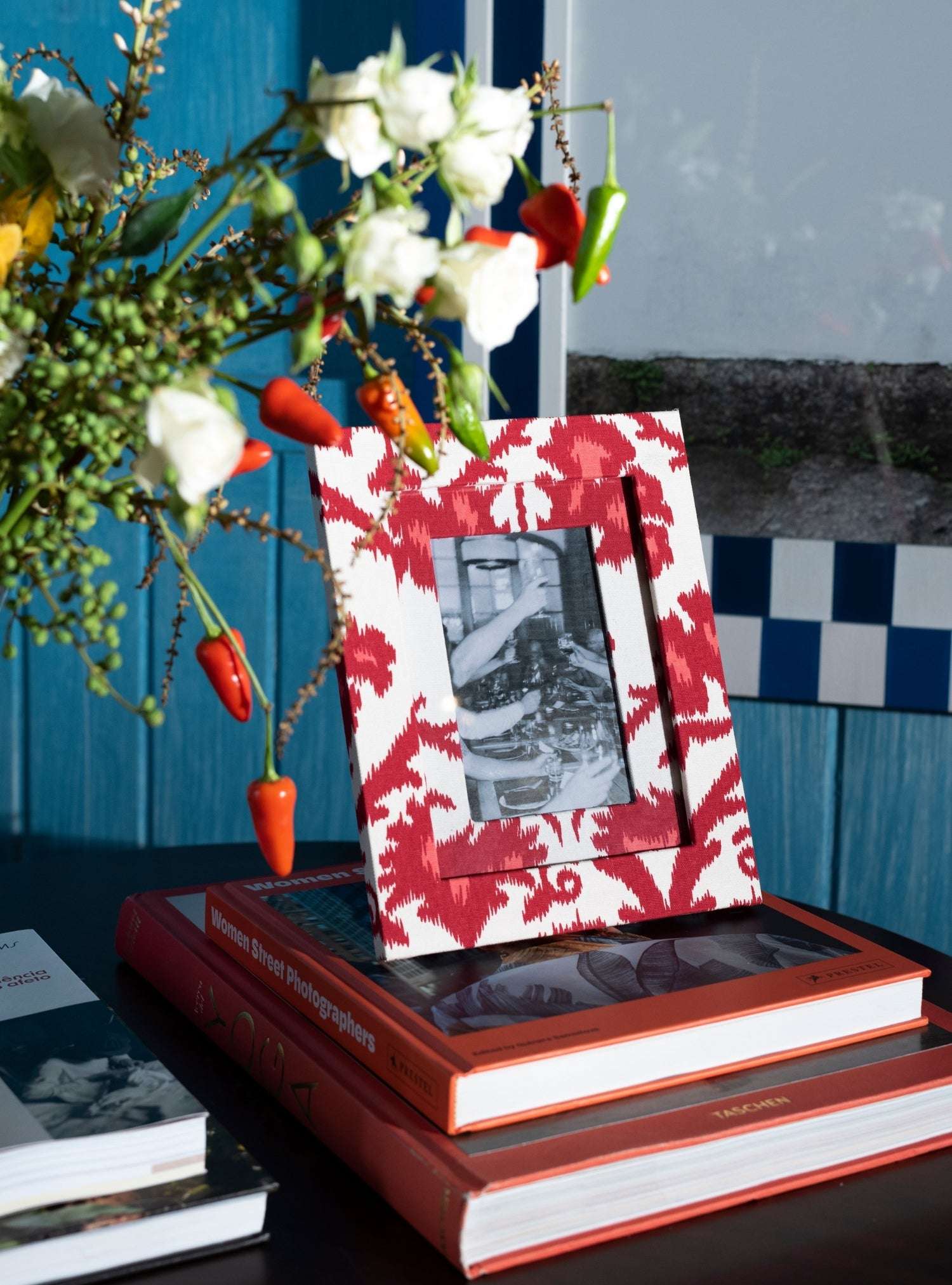 Porta-retrato Ikat Vermelho