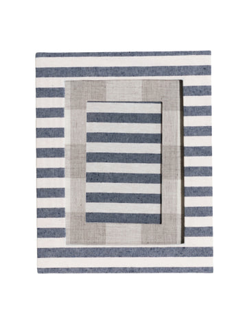Navy Striped Picture Frame