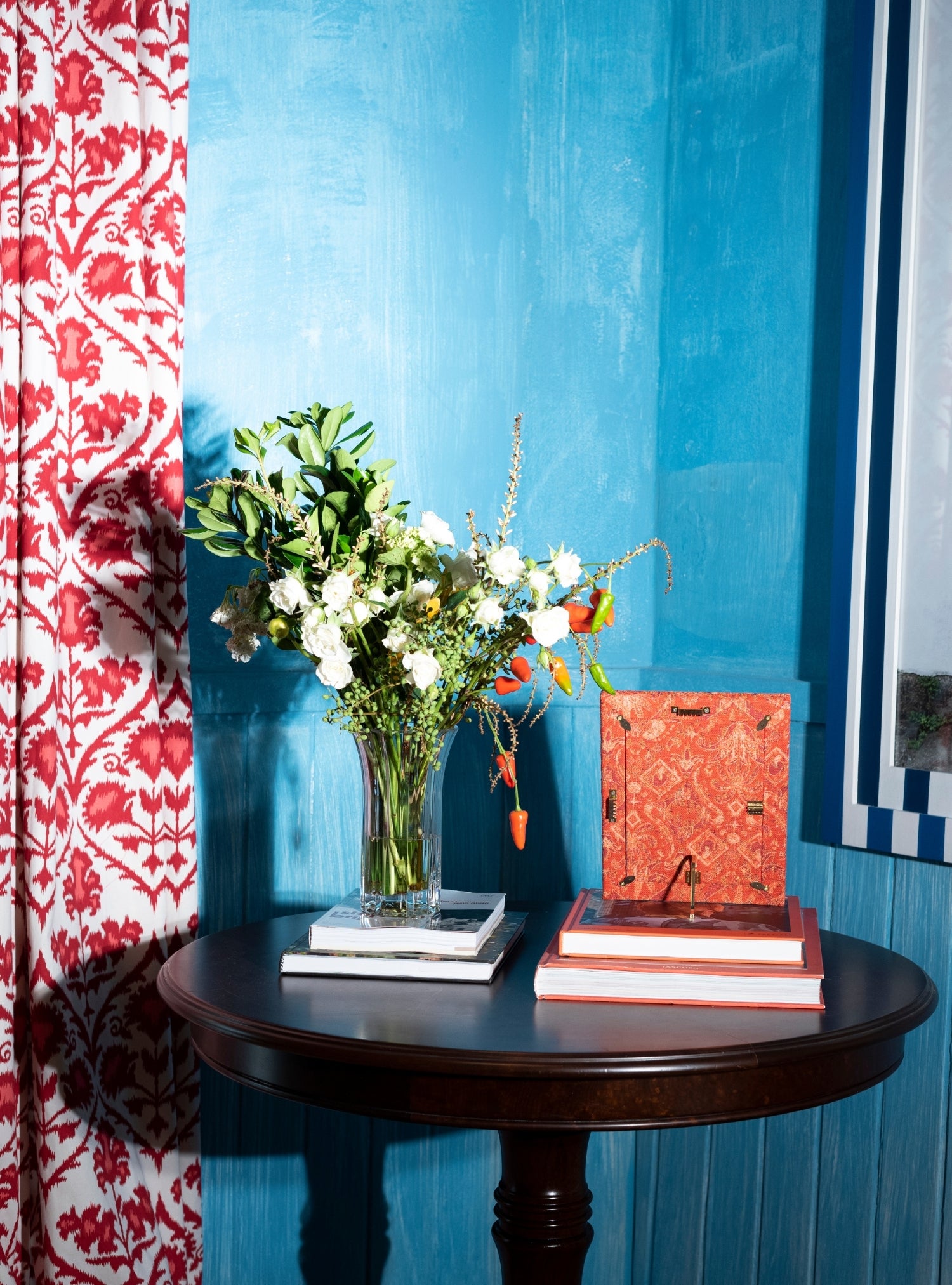 Porta-retrato Ikat Tropical Laranja Jacquard