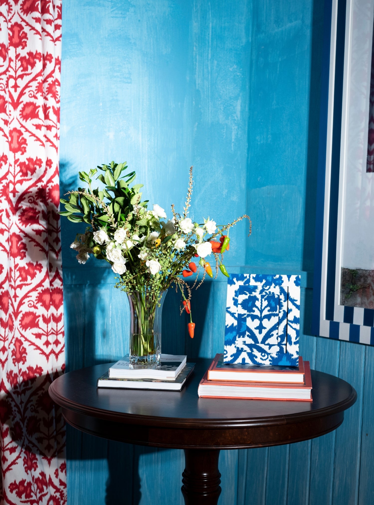 Picture-frame Blue Ikat