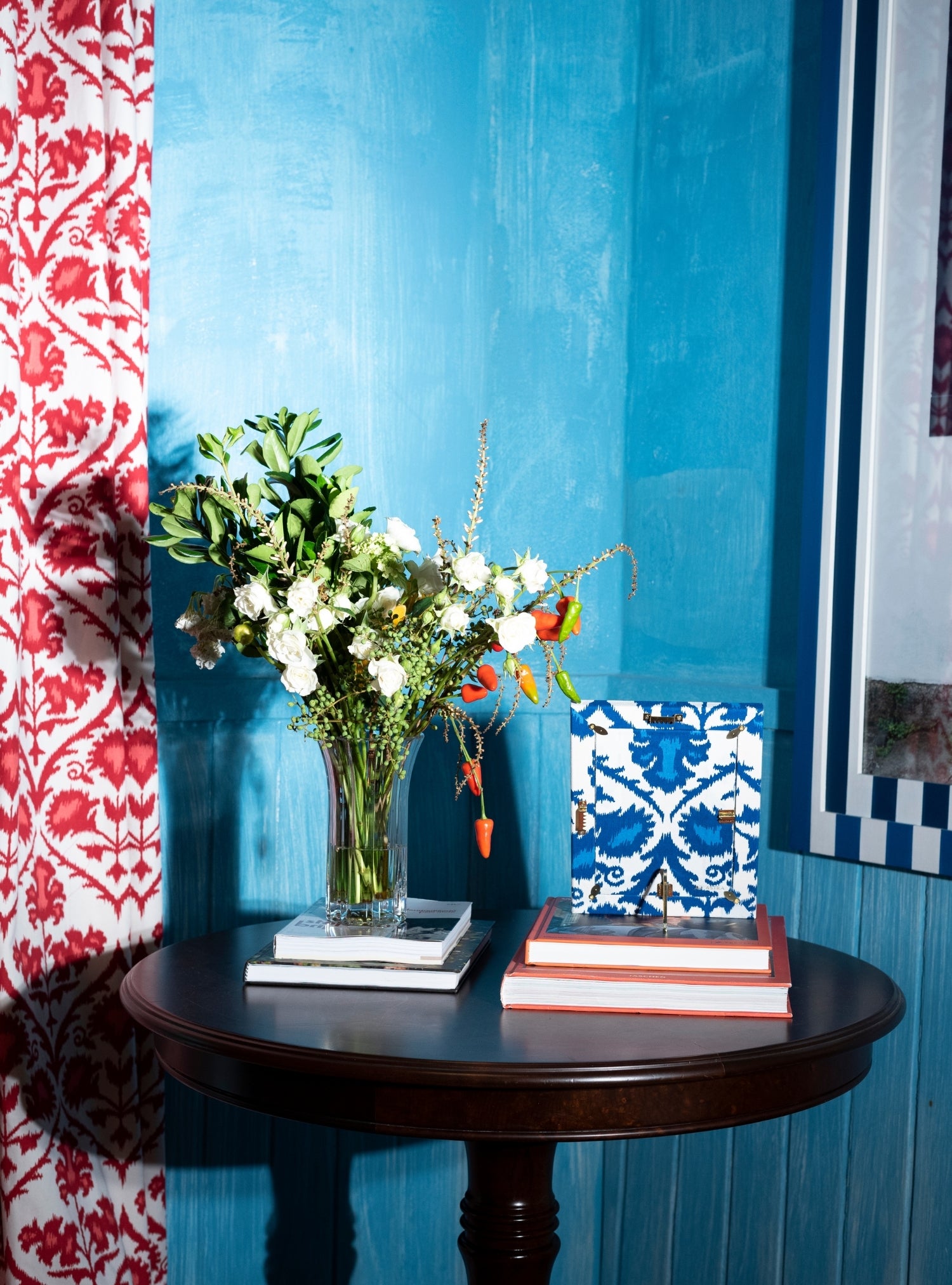 Picture-frame Blue Ikat